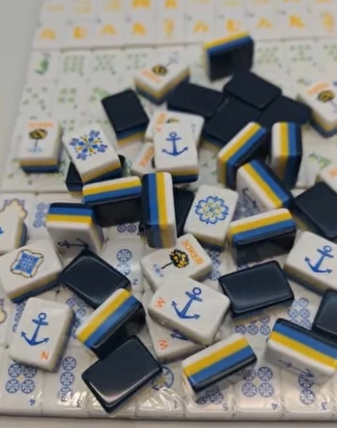 Atelier Amalfi Inspired 4-Layer Blue Back American Mahjong Tiles
