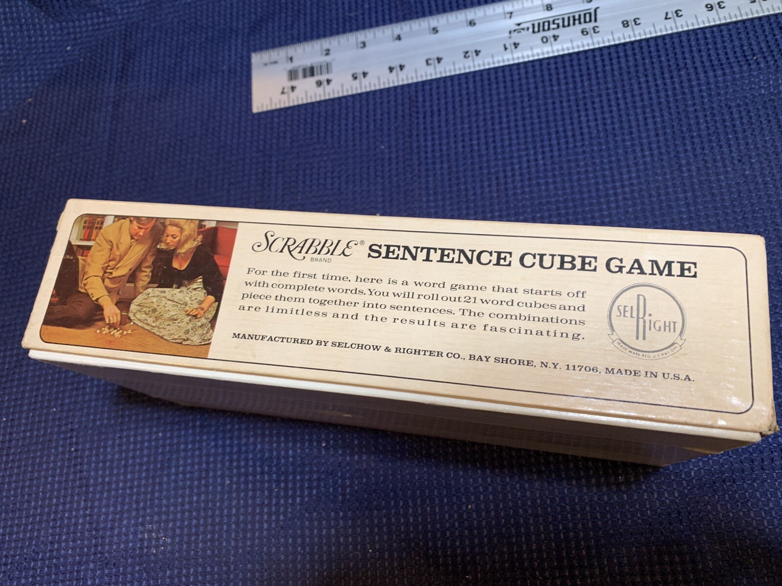 COMPLETE Scrabble Sentence Cube Board Game Vintage 1971 Selchow & Righter