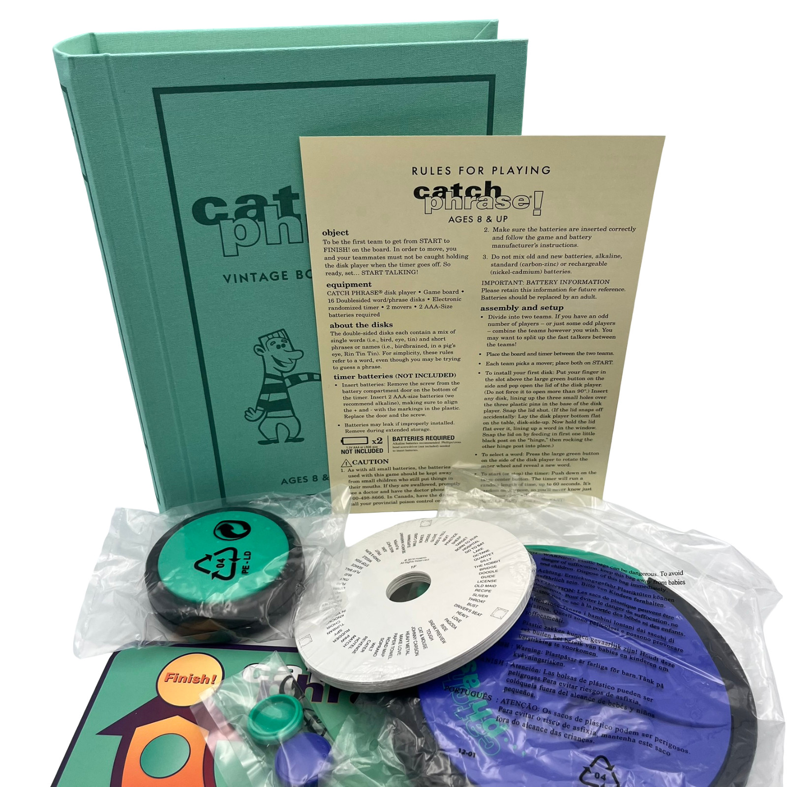 Catch Phrase! Board Game Vintage Bookshelf Edition Linen Open Box