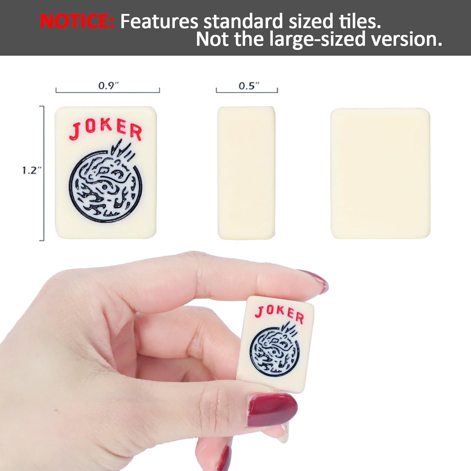 American Mahjong Tiles 160 Pieces Standard Size 12 Inch Melamine Game Set