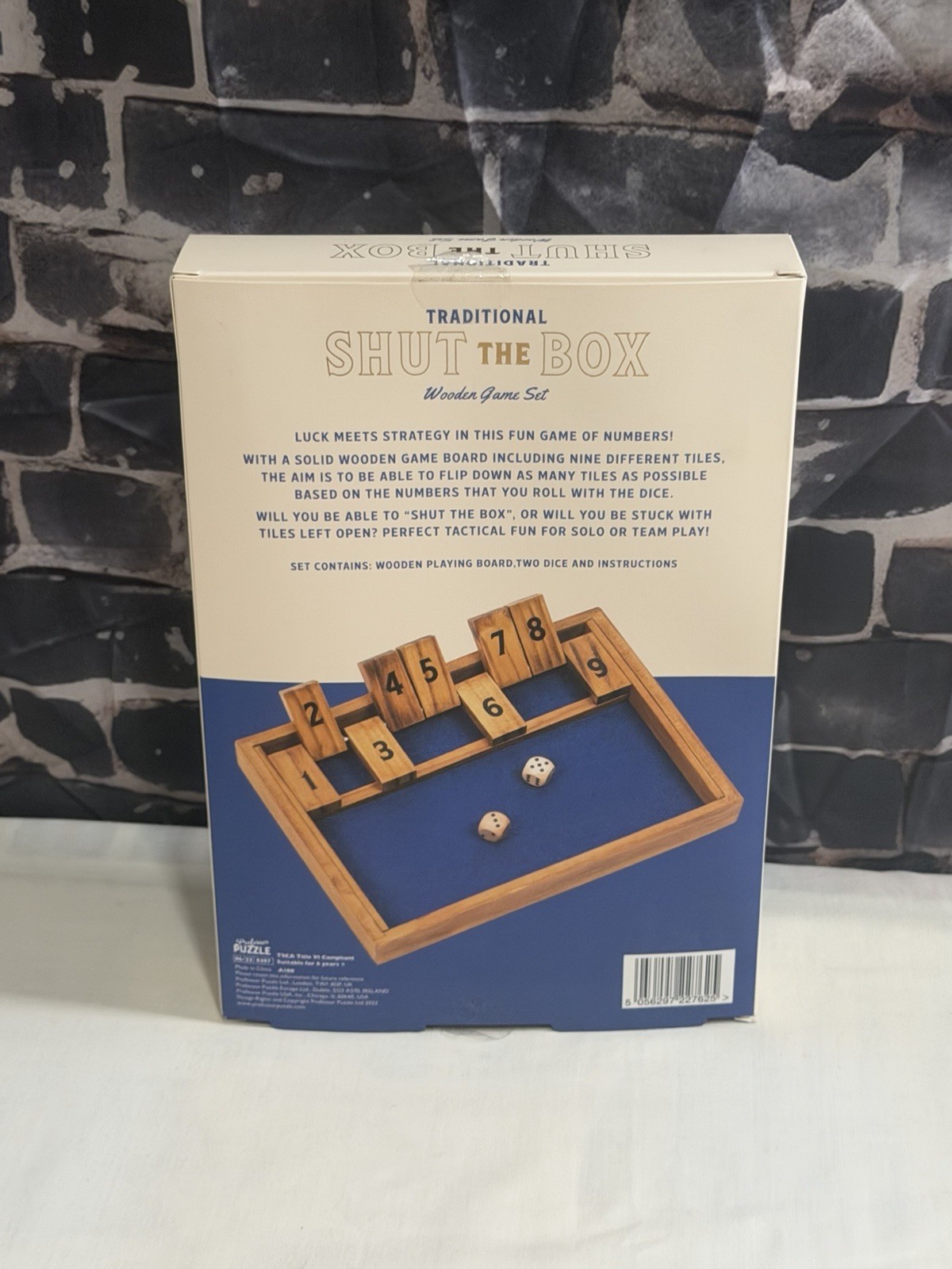 Traditional Shut The Box Wooden Game Set w/ Dice – Classic Family Board Game NEW