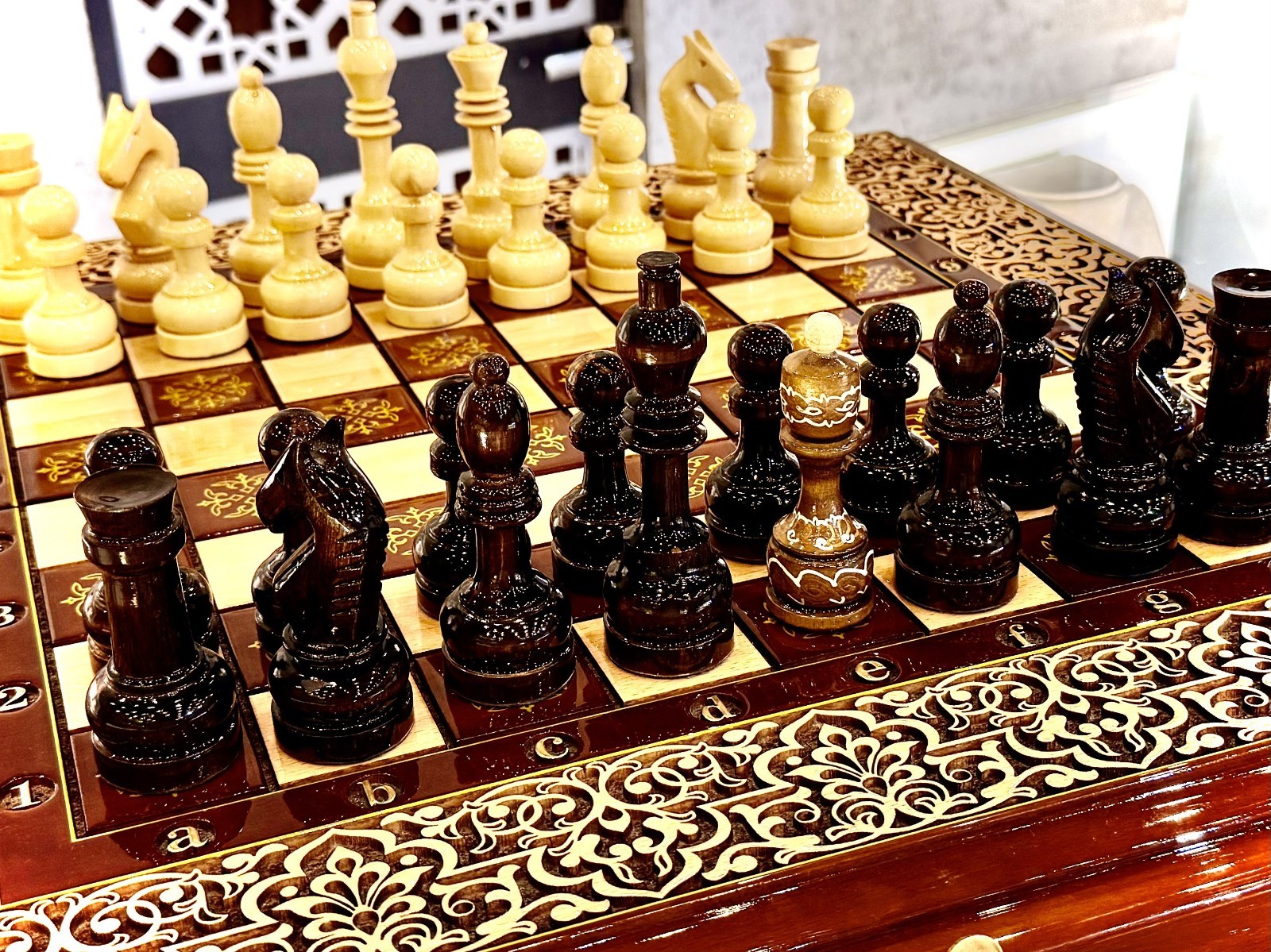 Own the Only One – Luxury Walnut Wood Backgammon Chess Board Handmade 24 In