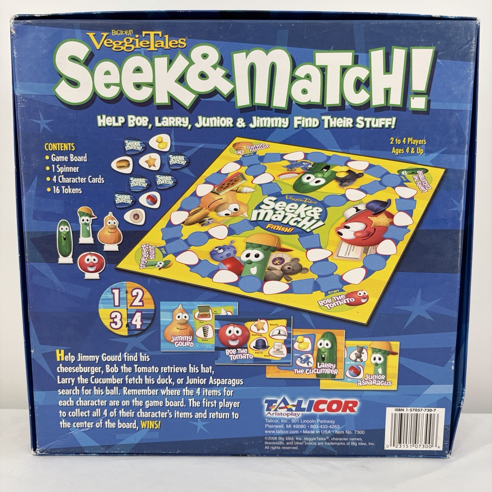 Veggie Tales 2006 Seek & Match Board Game by TaliCor ~ Complete