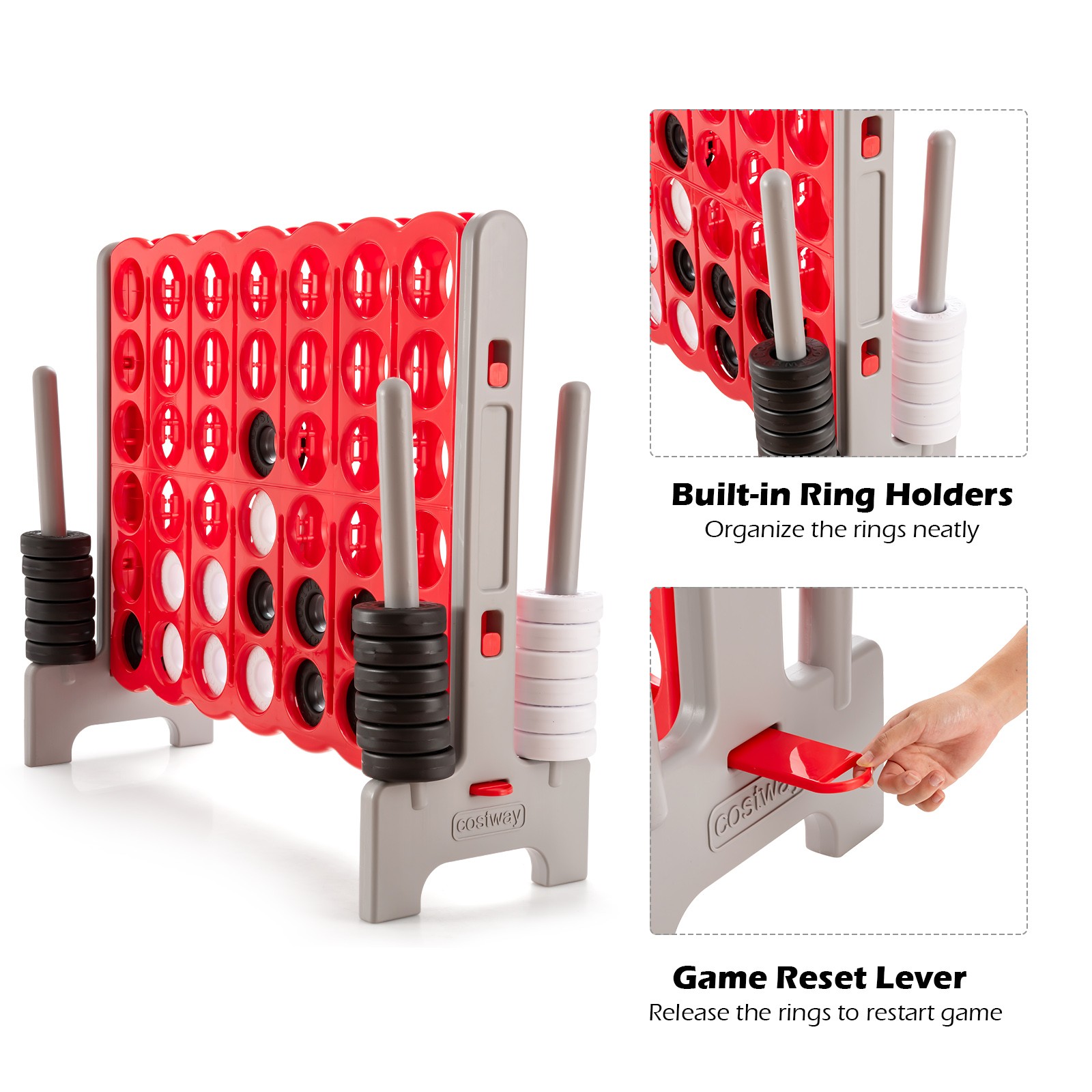 Jumbo 4-to-Score 4 in A Row Giant Game Set Outdoor Indoor Adults Kids Family Fun