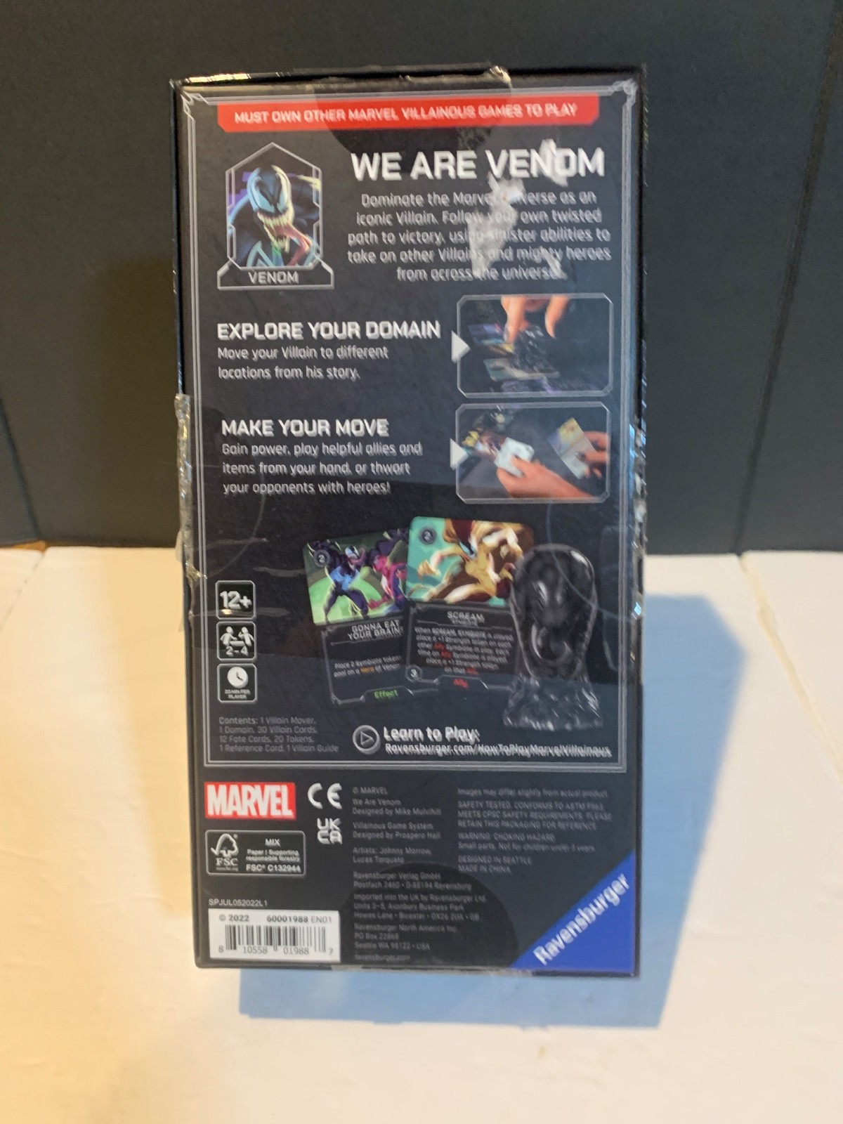 Ravensburger Marvel Villainous We Are Venom Expansion Pack Board Game 2022 12+
