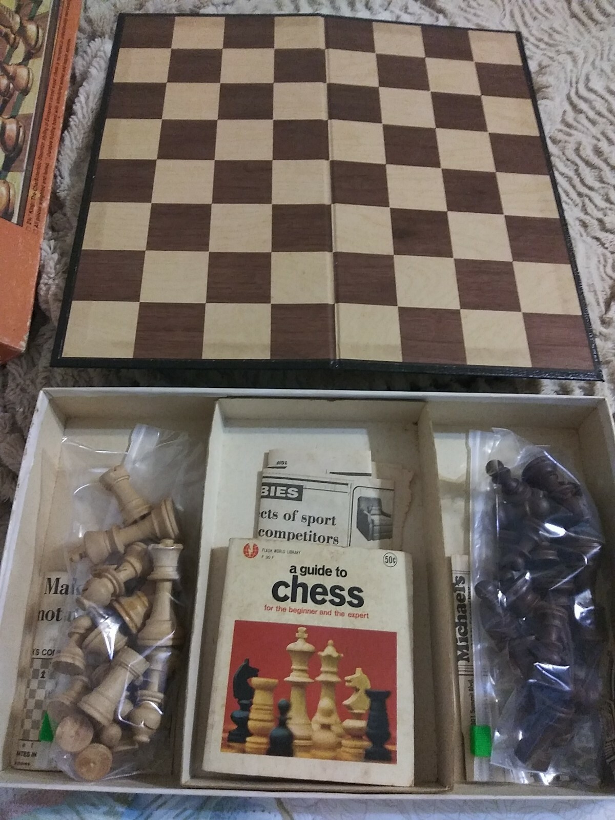 RARE Vtge 1973 Europa Chess Pacific Game with RARE Chess Book & Ephemera