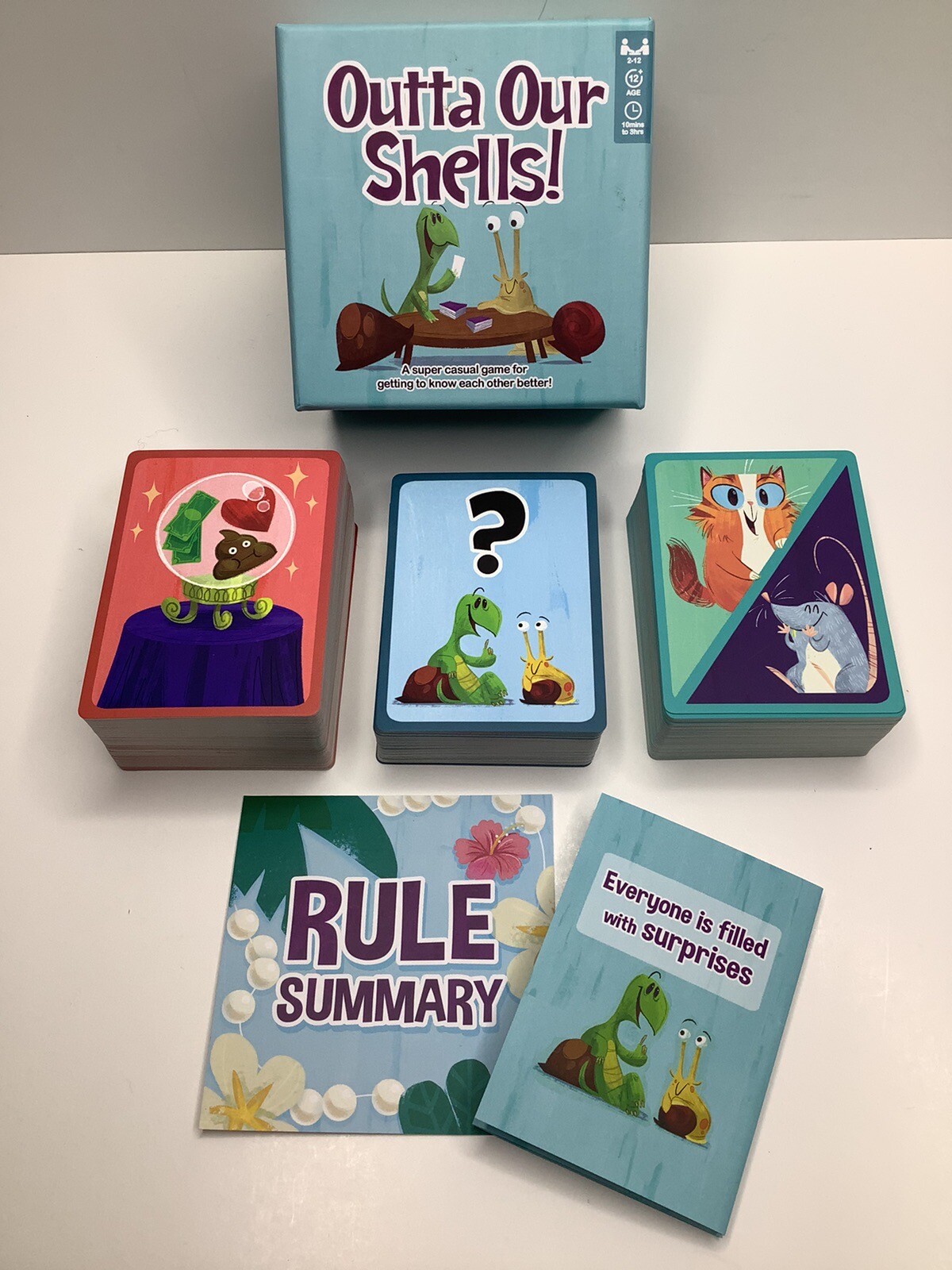 Outta Our Shells! Kickstarter Card Game -Get To Know Each Other Better 268 Cards