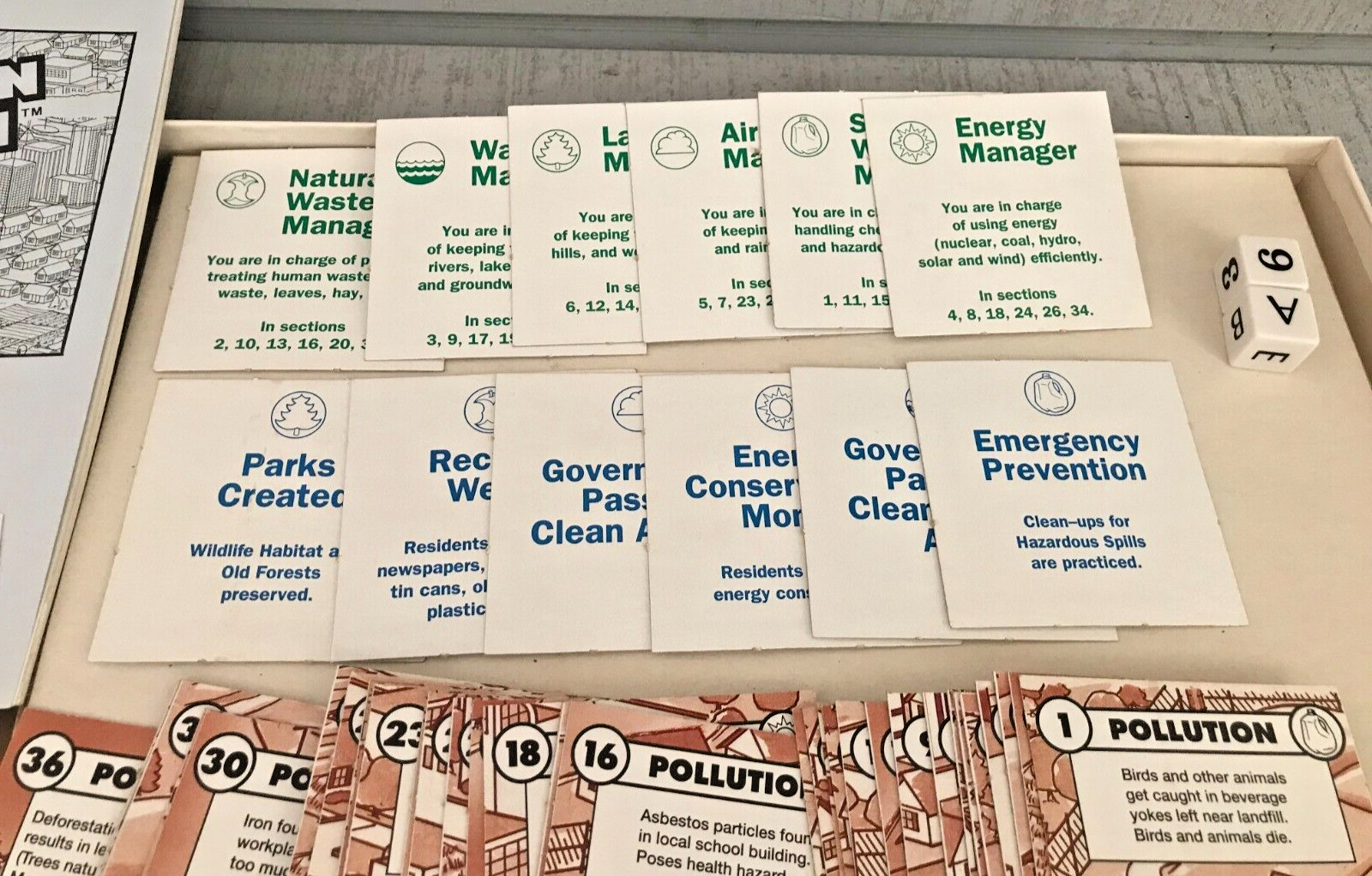 Vintage 1989 Aristoplay Ltd. POLLUTION SOLUTION Board Game ~ Complete