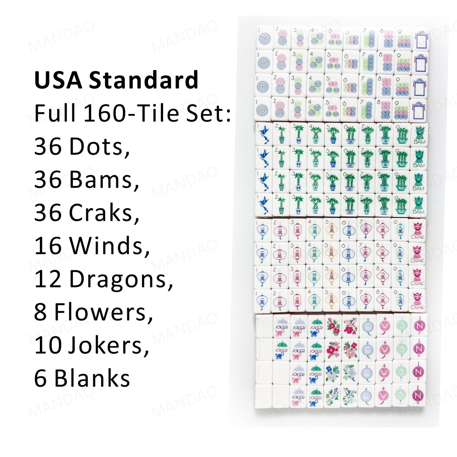 NEW! Vibrant Layered Mahjong Tiles – American Set 160 Tiles – Violet