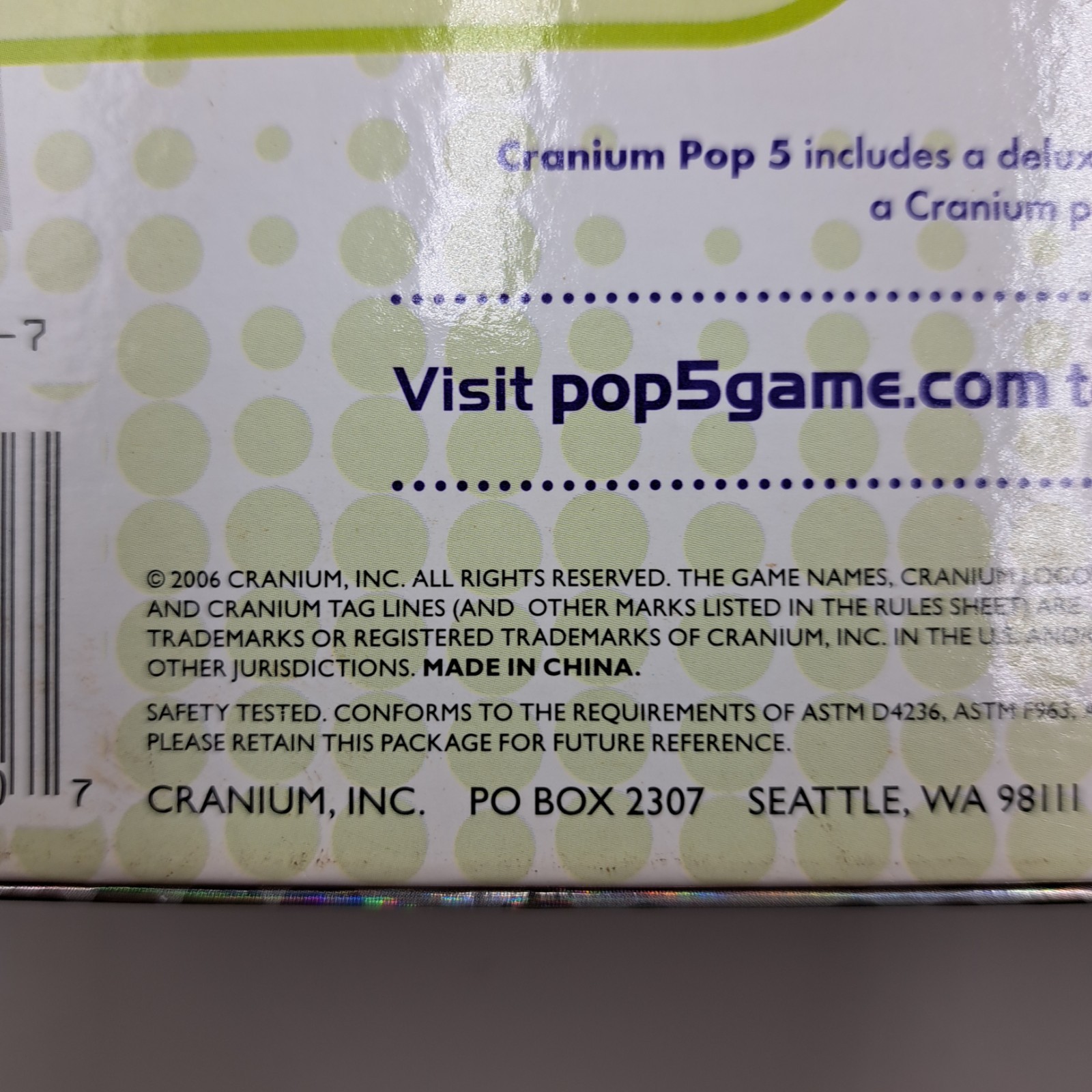 Cranium Pop 5 Adult Pop Culture Console Trivia Game Complete ( No Clay) 2006