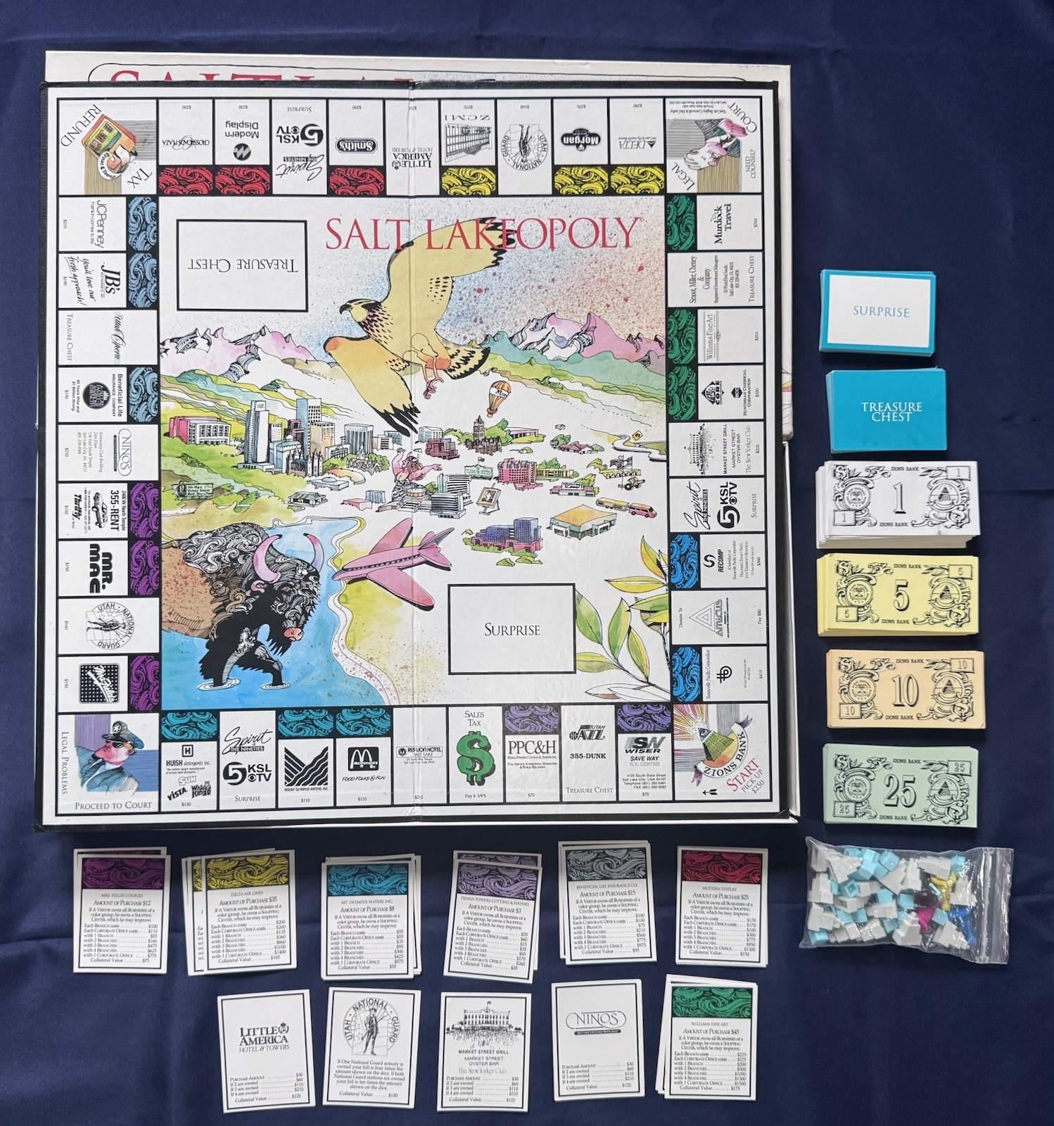 Salt Lakeopoly Board Game Complete Monopoly Utah Worldopoly