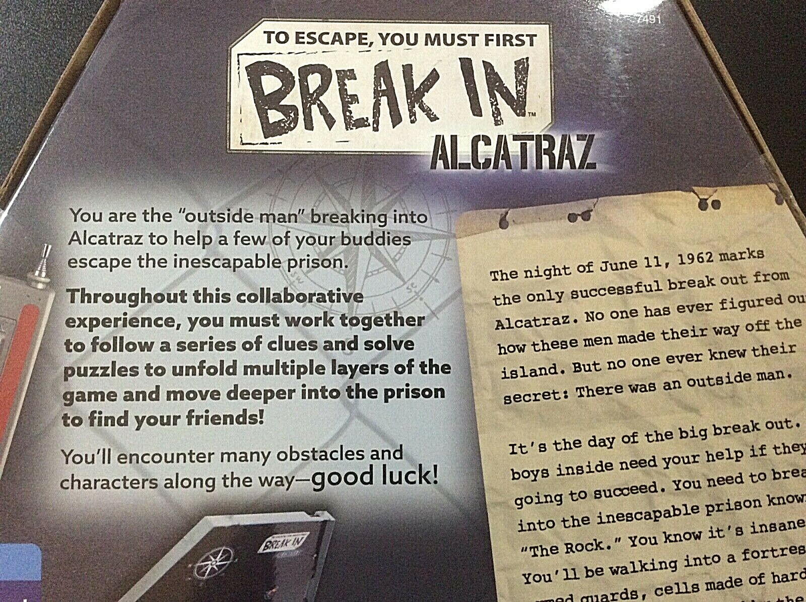 **BREAK IN** Alcatraz; Board Game Ages 10 Years And Up – Brand New