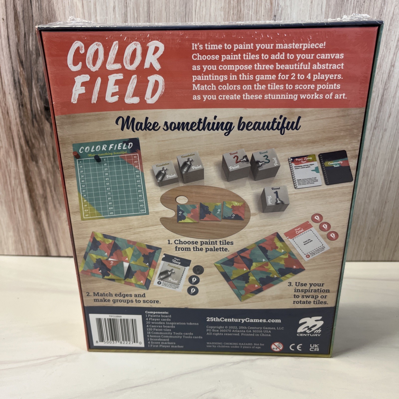 Color Field Painting Strategy Board Game Signed By Designer Mondo Davis