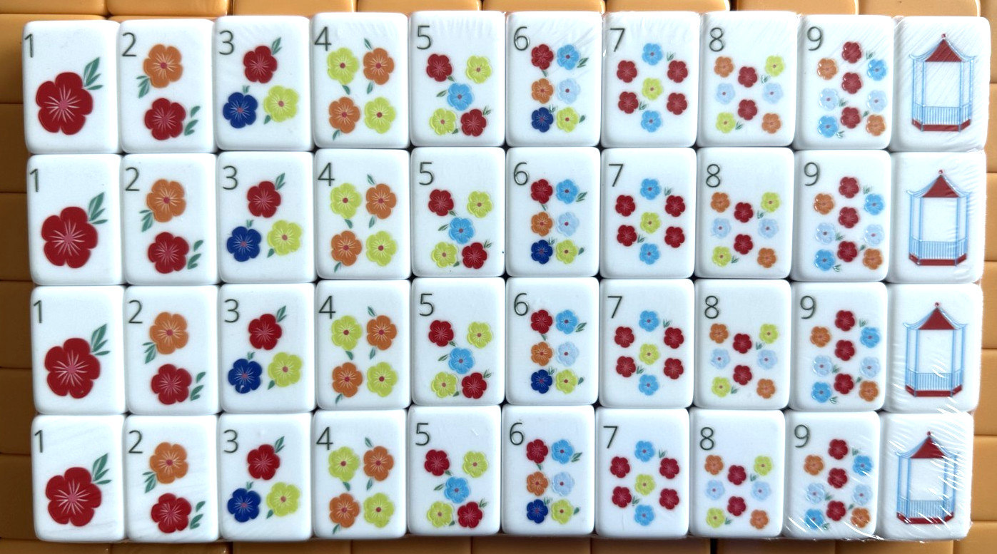 PRINTING ERROR – SUNSET ORANGE 4 Layer Acrylic Mahjong Tile Set READ DESCRIPTION