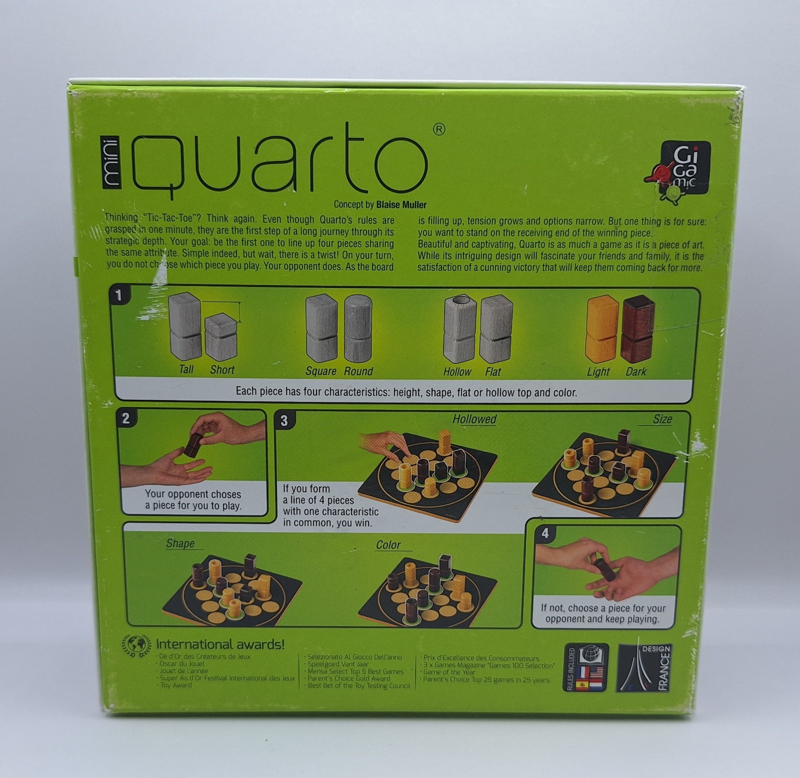 Gigamic Quantik Mini Abstract Strategy Board Game Small Box 100% Complete VGC