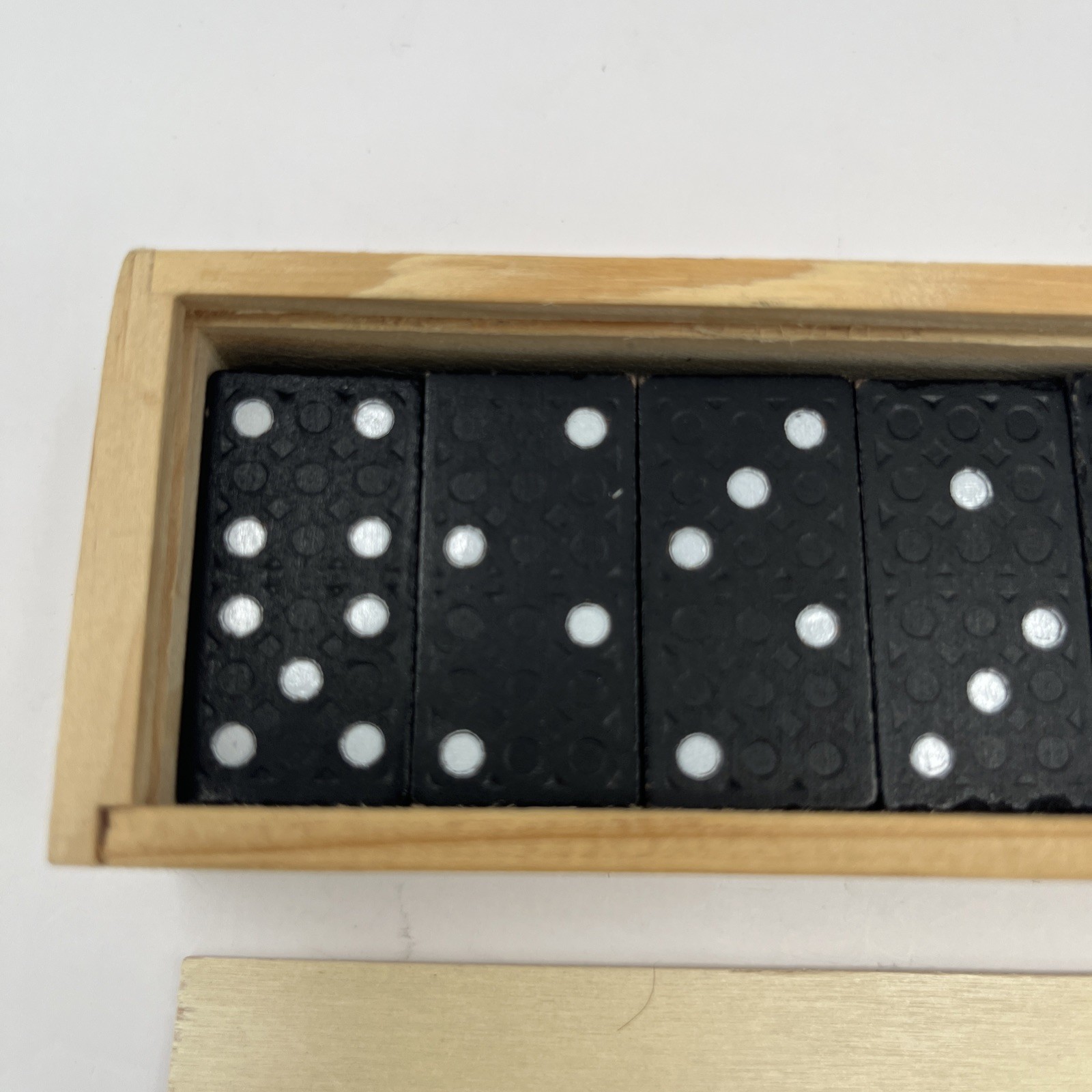 Double Six Dominoes With Wooden Case, Black Color, Doesn’t Include Instructions