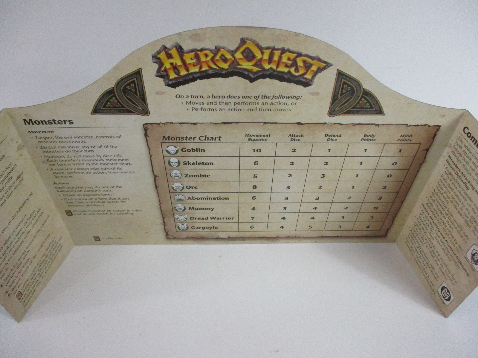 HeroQuest GAME MASTER SCREEN Avalon Hill NEW!!