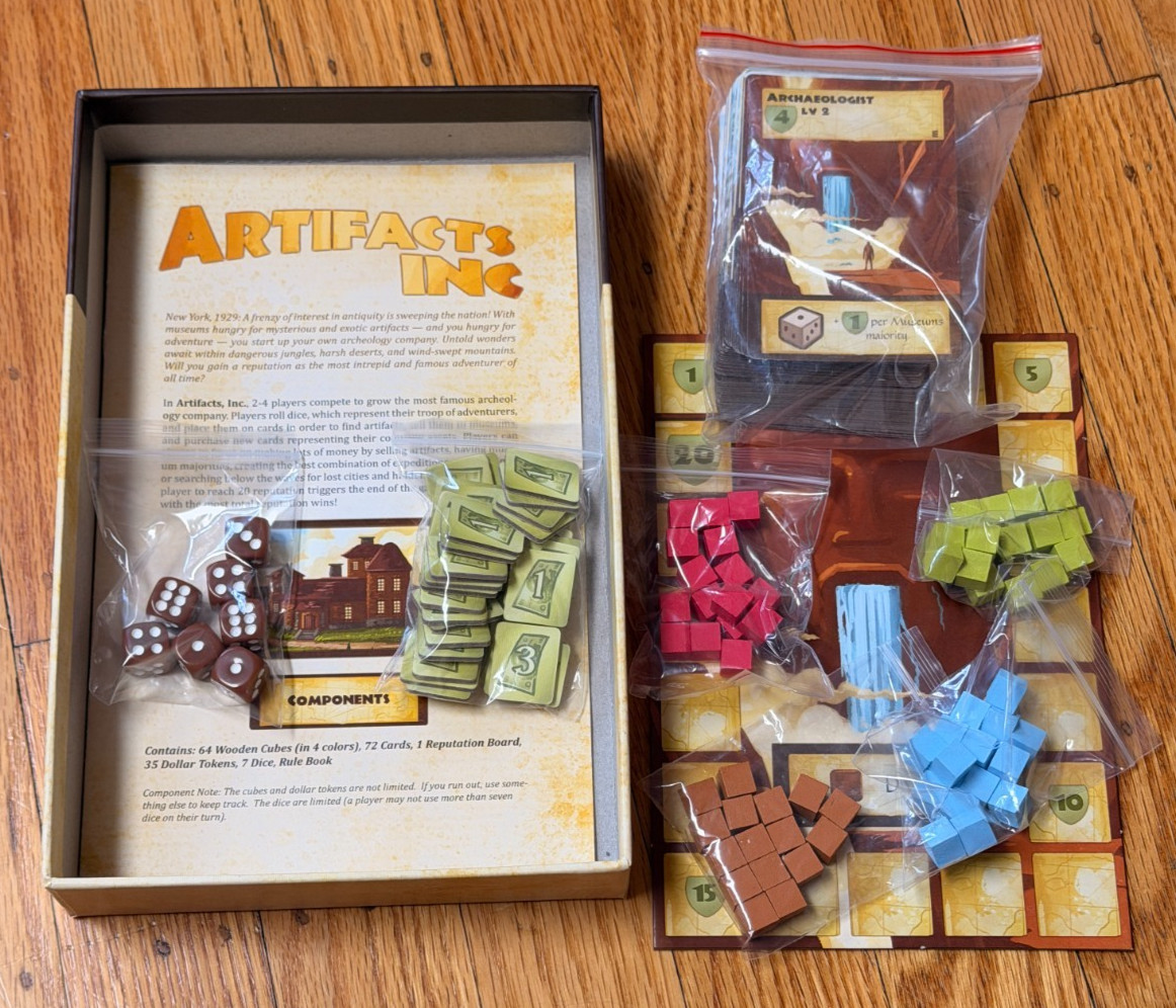 Artifacts, Inc board game (By Ryan Laukat) [Red Raven Games] 100% Complete
