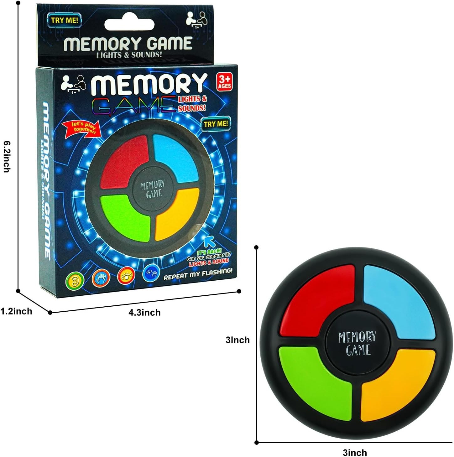 Interactive Handheld Memory Game with Lights – Perfect for Kids Travel