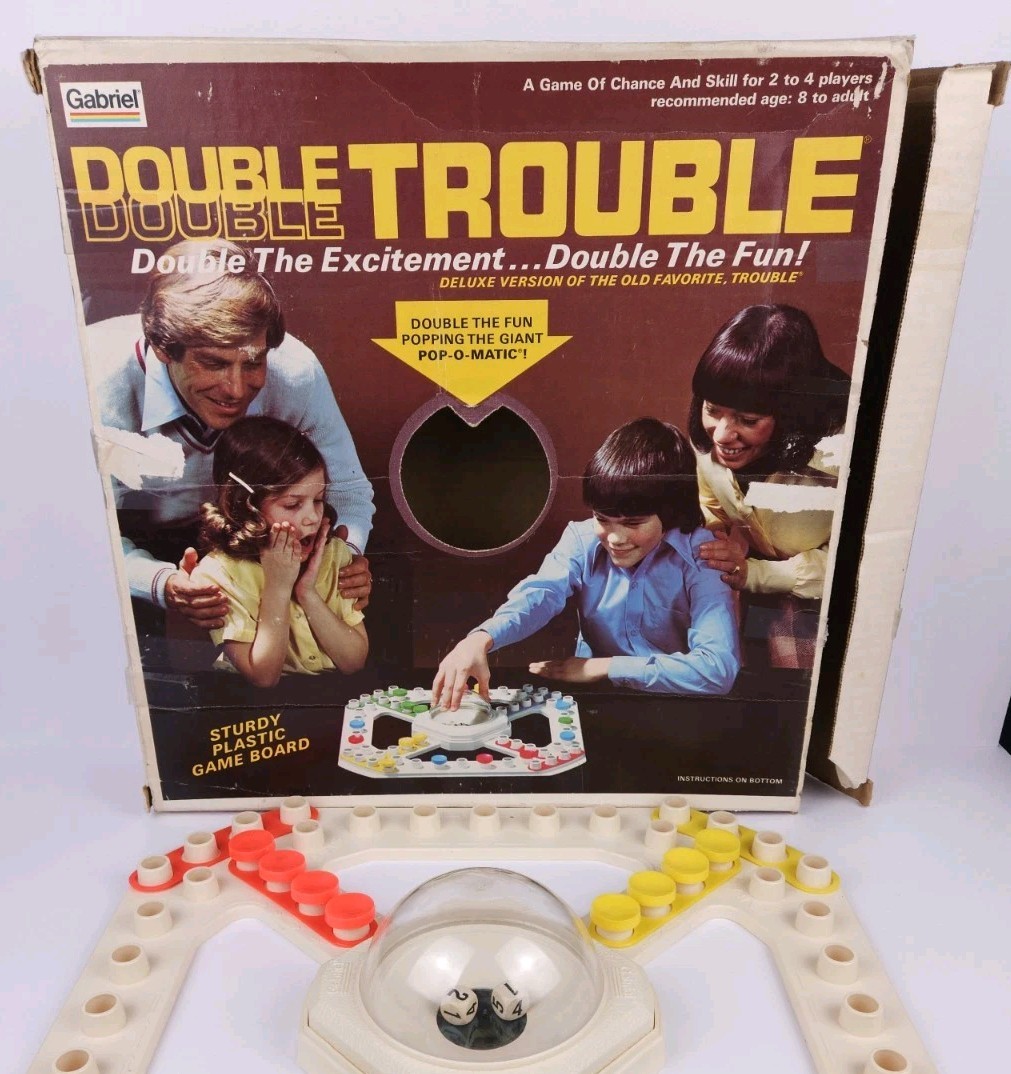 1976 Gabriel Double Trouble Board Game Giant Pop-O-Matic