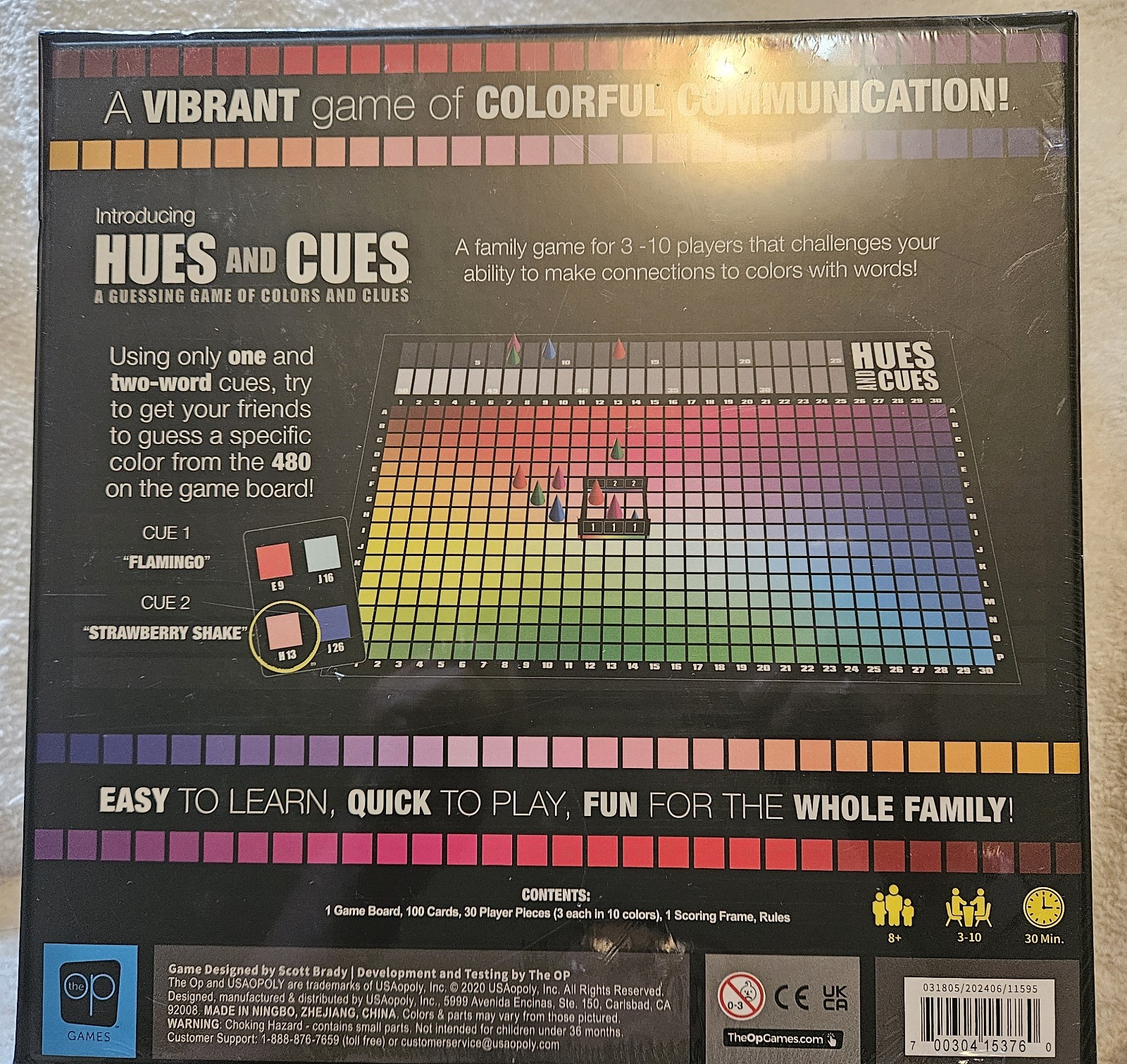 HUES And CUES A Guessing Game Of Colors And Clues, The OP Games, Sealed