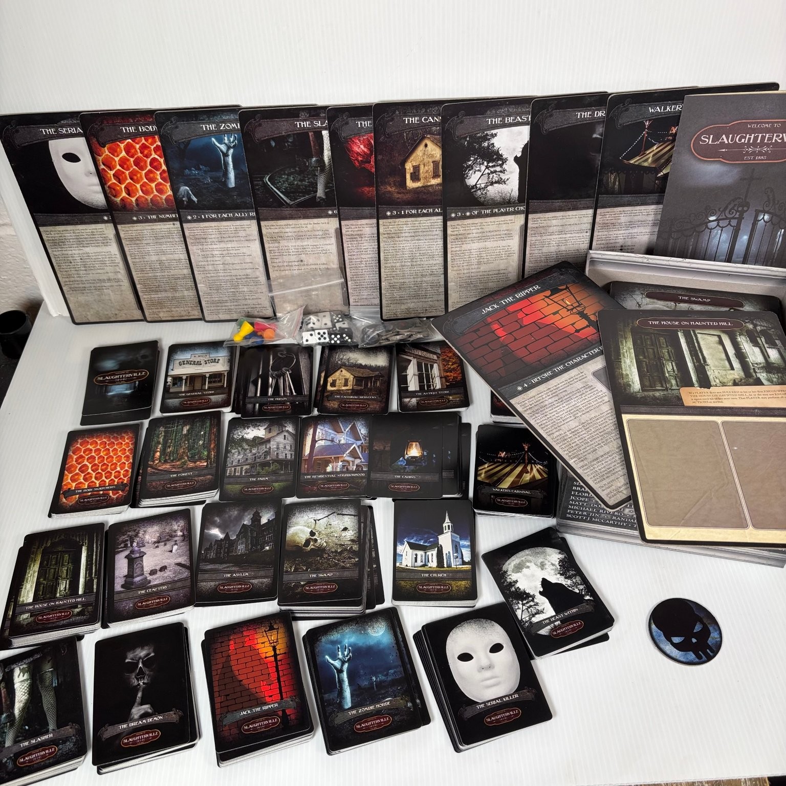Welcome to Slaughterville Kickstarter Complete All Expansions Horror Board Game
