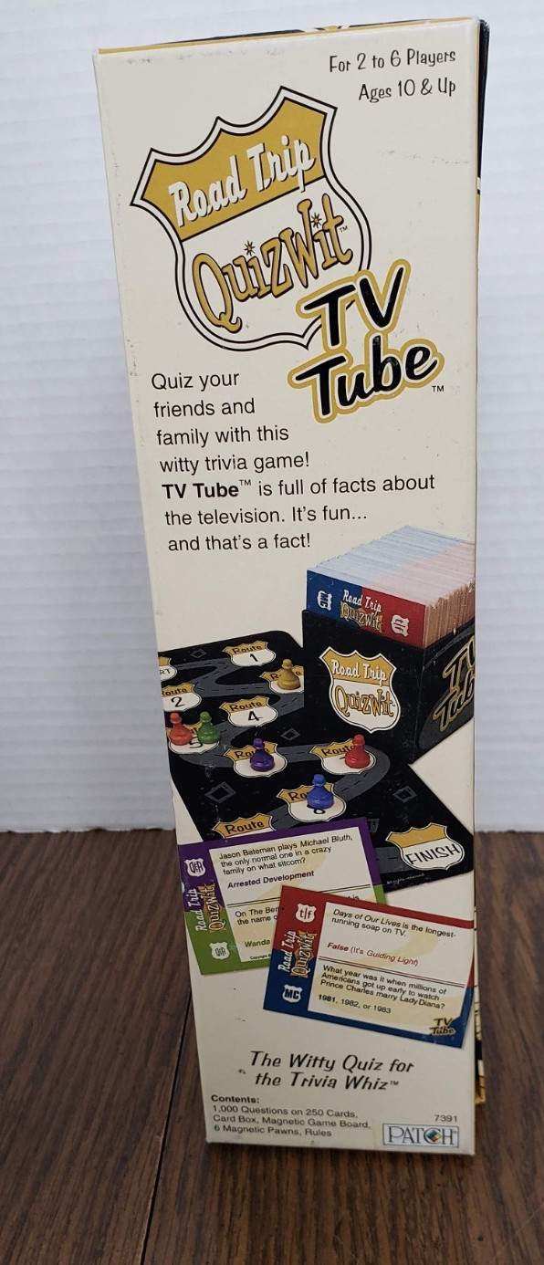 Patch Trivia TV Tube Road Trip Quizwit Game Travel Magnetic Board 10 To Adult