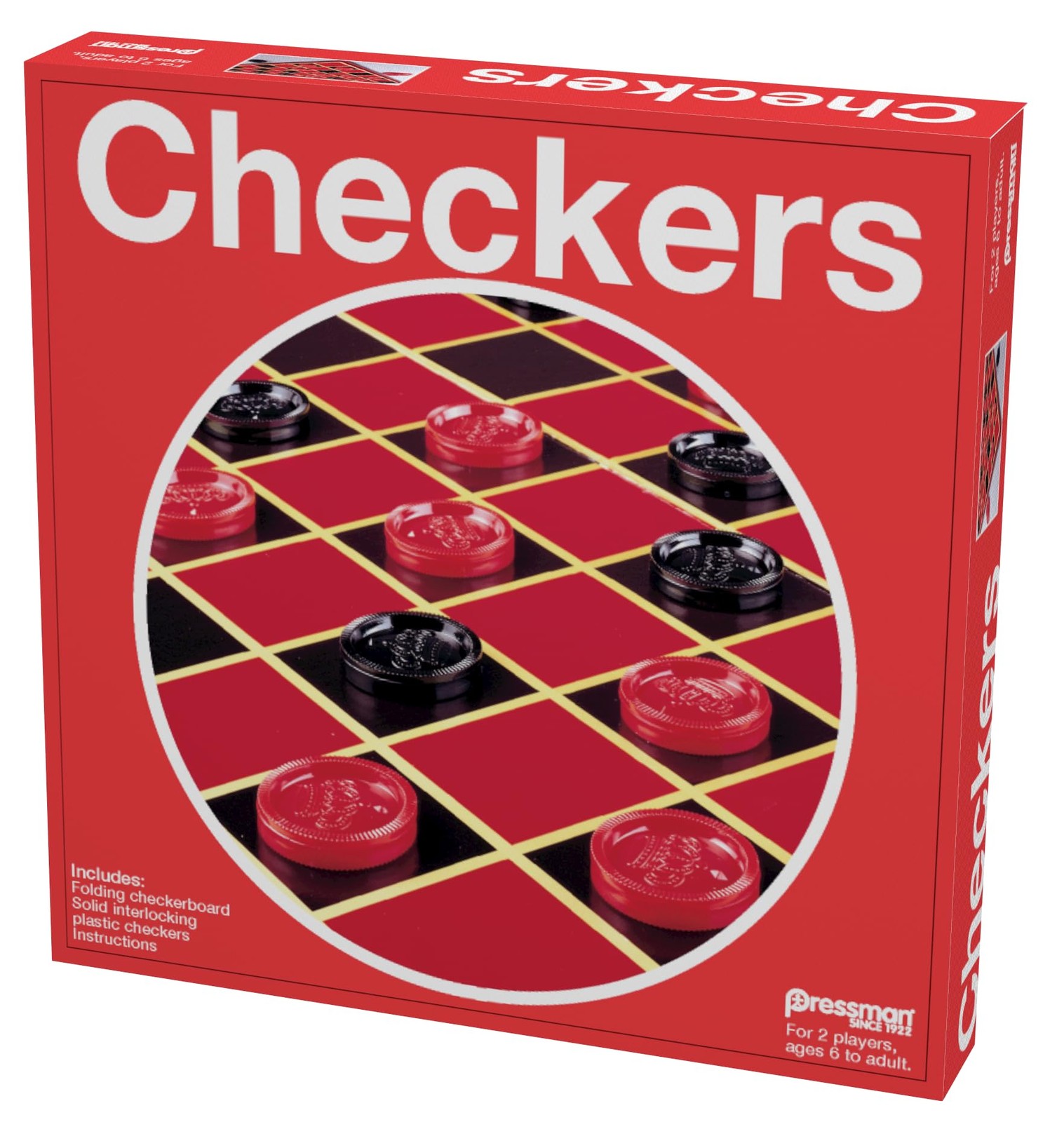 Pressman Checkers — Classic Game With Folding Board and 5″,