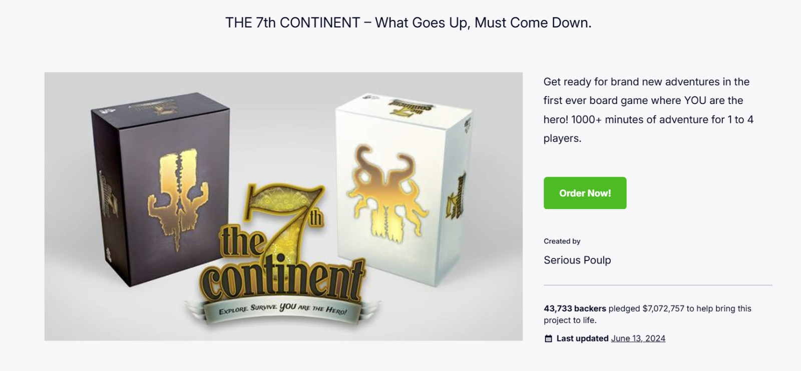 The 7th Continent: What Goes Up Must Come Down board game expansion, shrink wrap