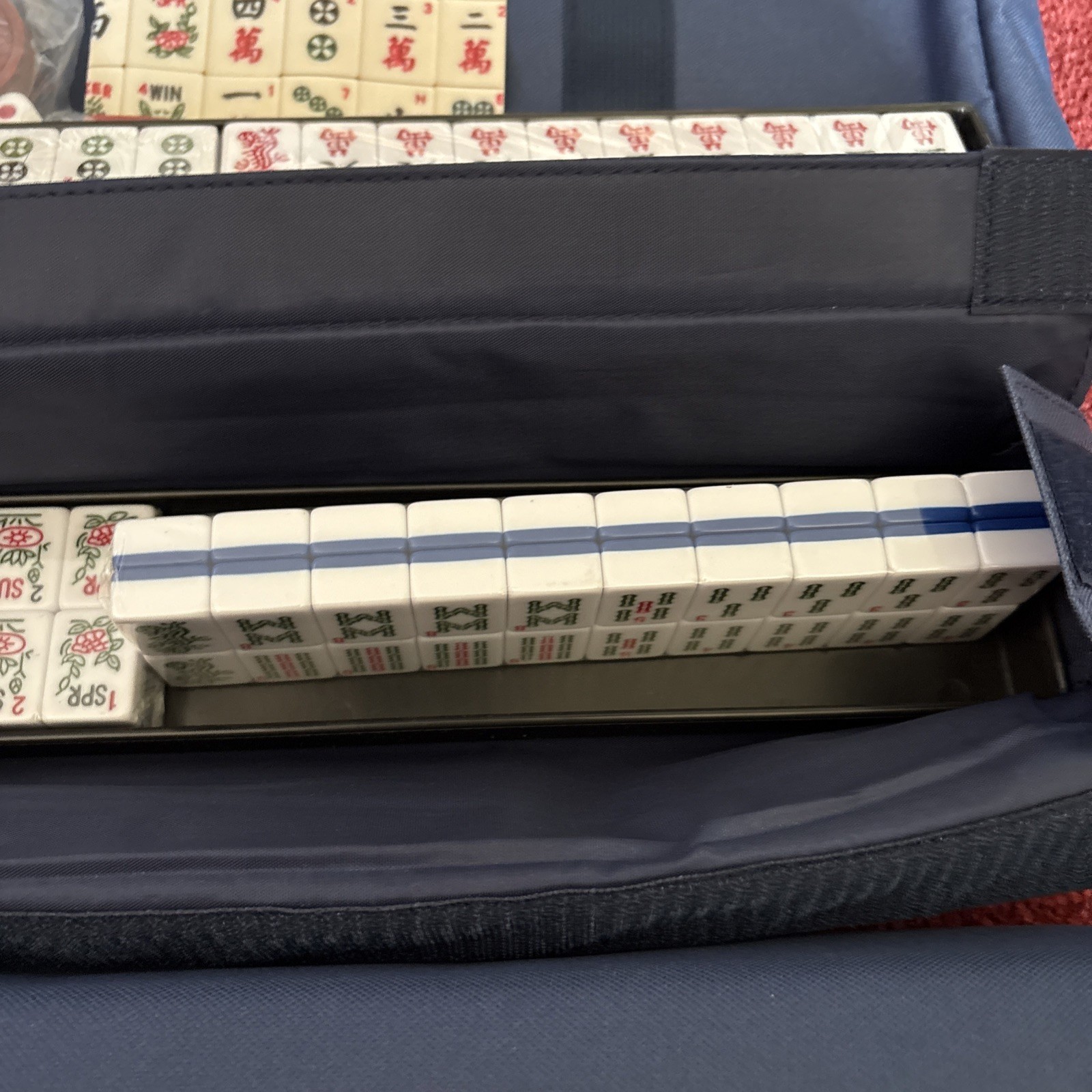 American Mahjong Game Set, “Santorini” with Blue Soft Case