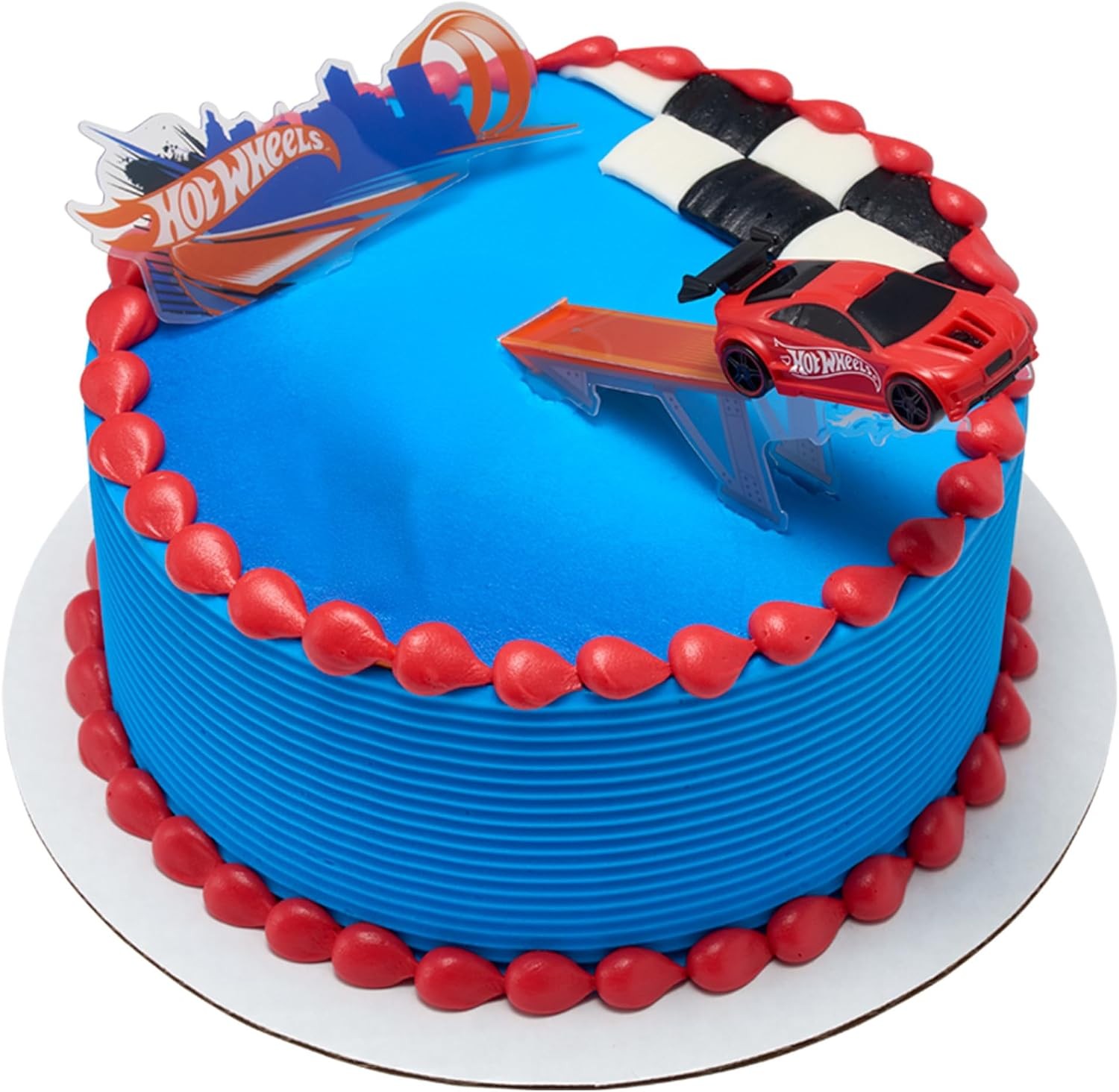 DecoSet® Hot Wheels™ Supreme Speed Cake Topper, Car Cake Decoration Set with Veh