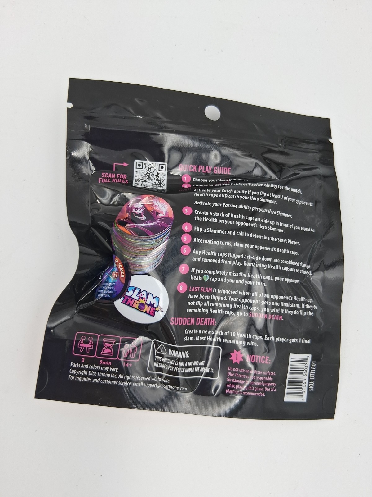 1 Slam Throne Mystery Bag 2025 Con Edition New Sealed Pack(Dice Throne)