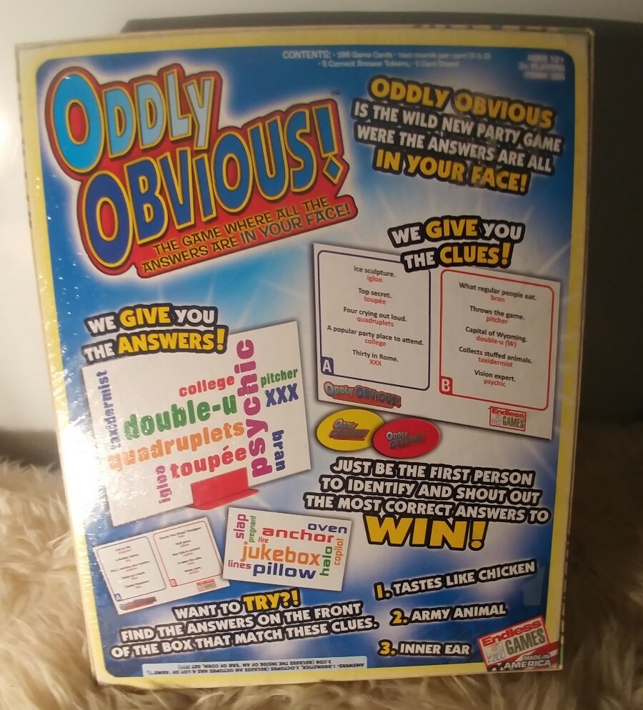 Game ‘Oddly Obvious’ Board Game Answers Are In Your Face At Home Family Fun