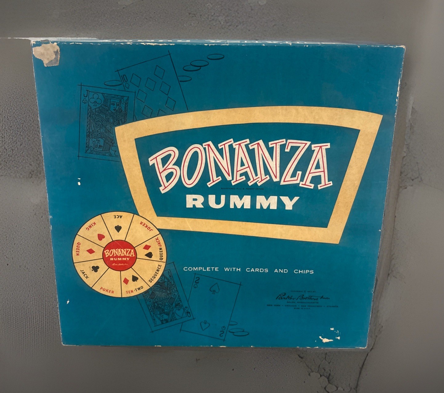 1957 Parker Brothers Bonanza Rummy Game Board Game 1957