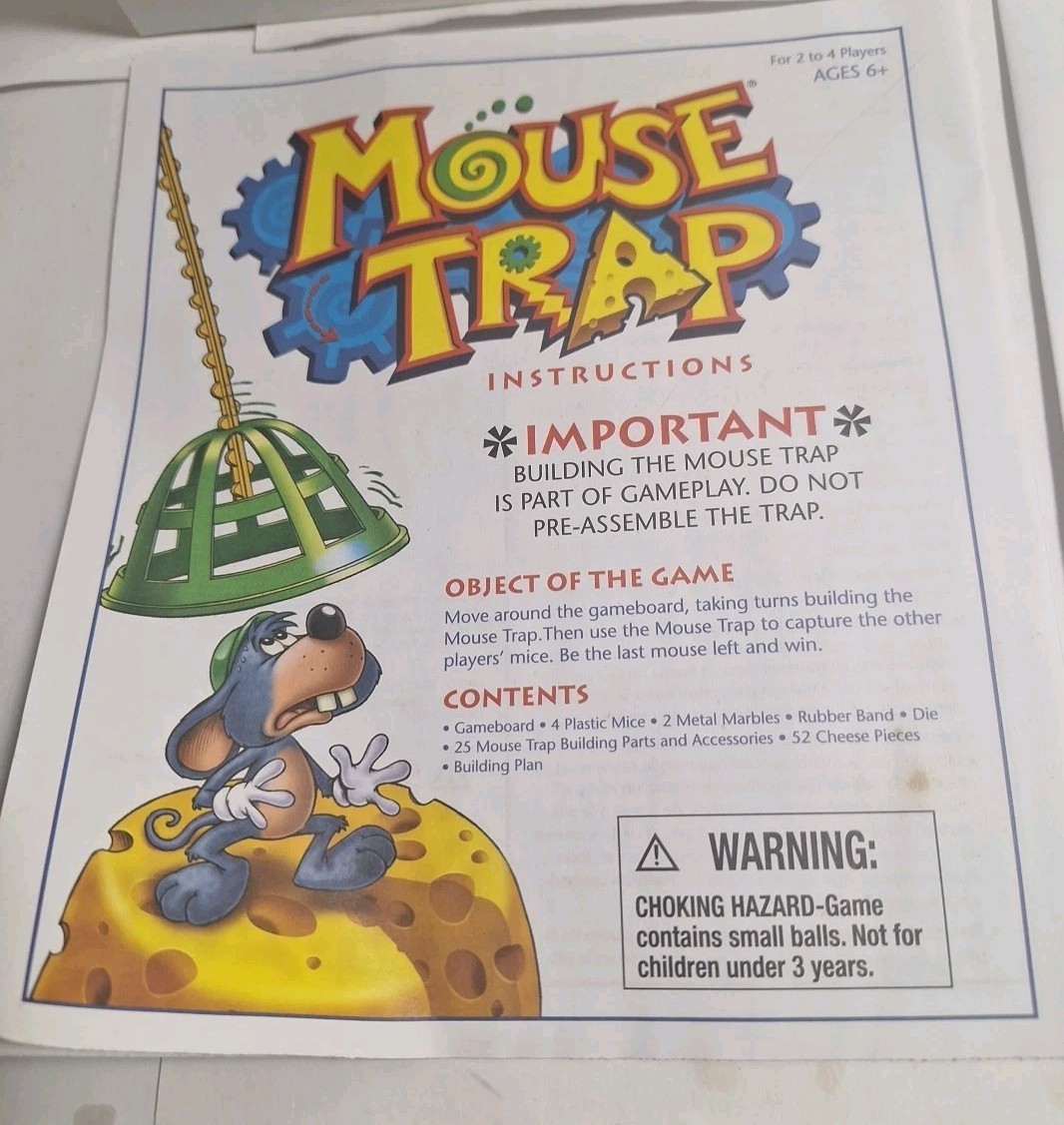 VINTAGE Mouse Trap COMPLETE Milton Bradley 2005 Classic Board Game Kids Family