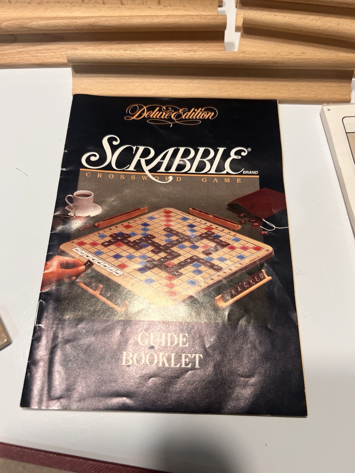 Scrabble Crossword Game Deluxe Edition Turntable 4034 1989 Milton Bradley Read