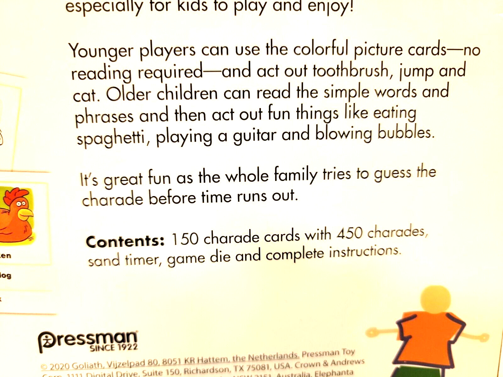 Charades For Kids Game Ages 3+ No Reading Required Picture Cards FAMILY FUN 450