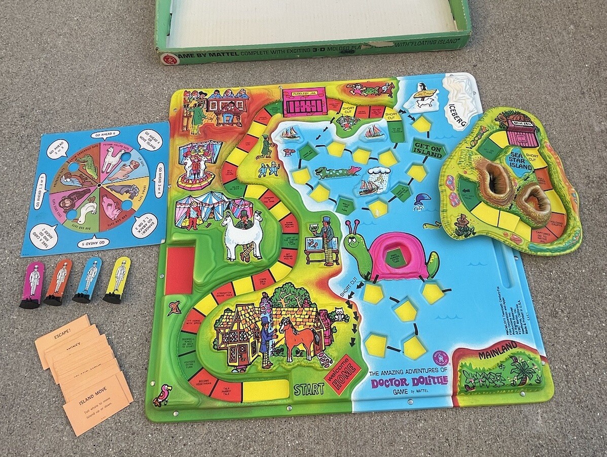 Vintage 1967 The Amazing Adventures Of Doctor Dolittle 3-D Board Game RARE Nice!
