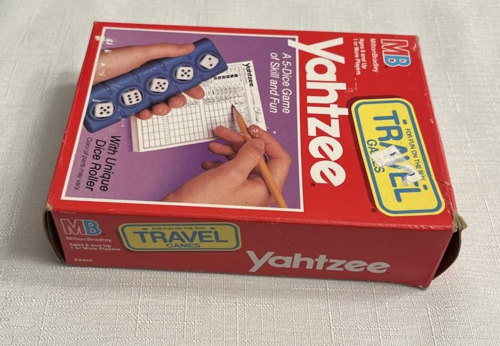 Vintage 1989 Milton Bradley Travel Classic Yahtzee Game Ages 8+~Complete