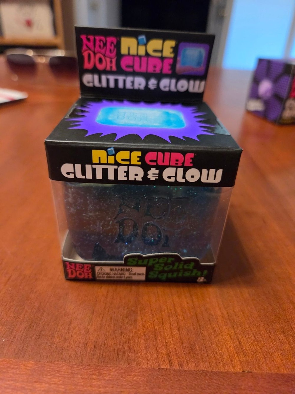 NeeDoh Nice Cube Glitter & Glow – Blue