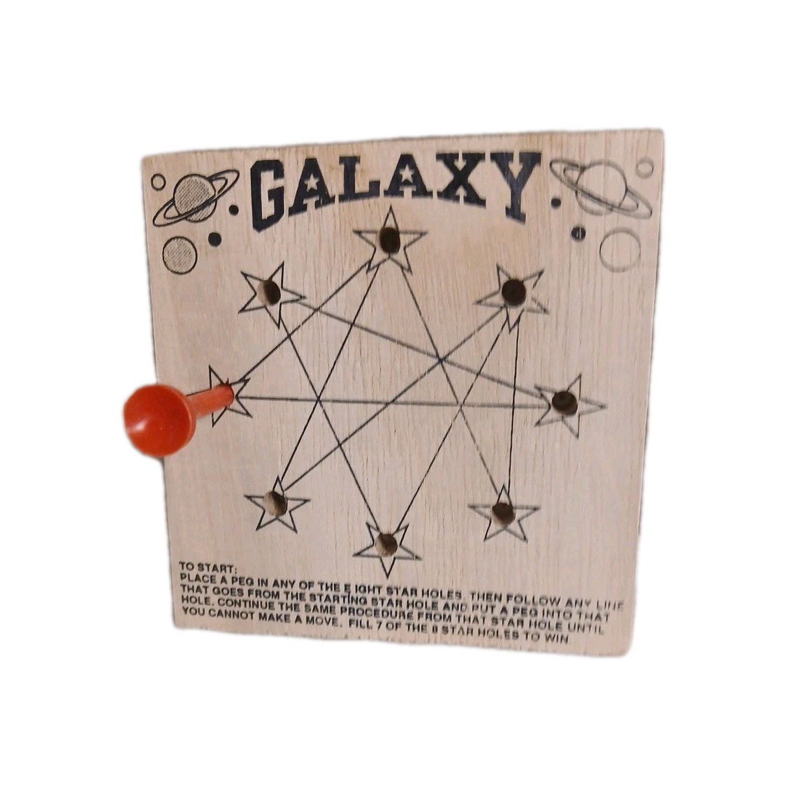 Vintage Wooden Peg Game Take Away, Mind Twister, Galaxy Go To The Races