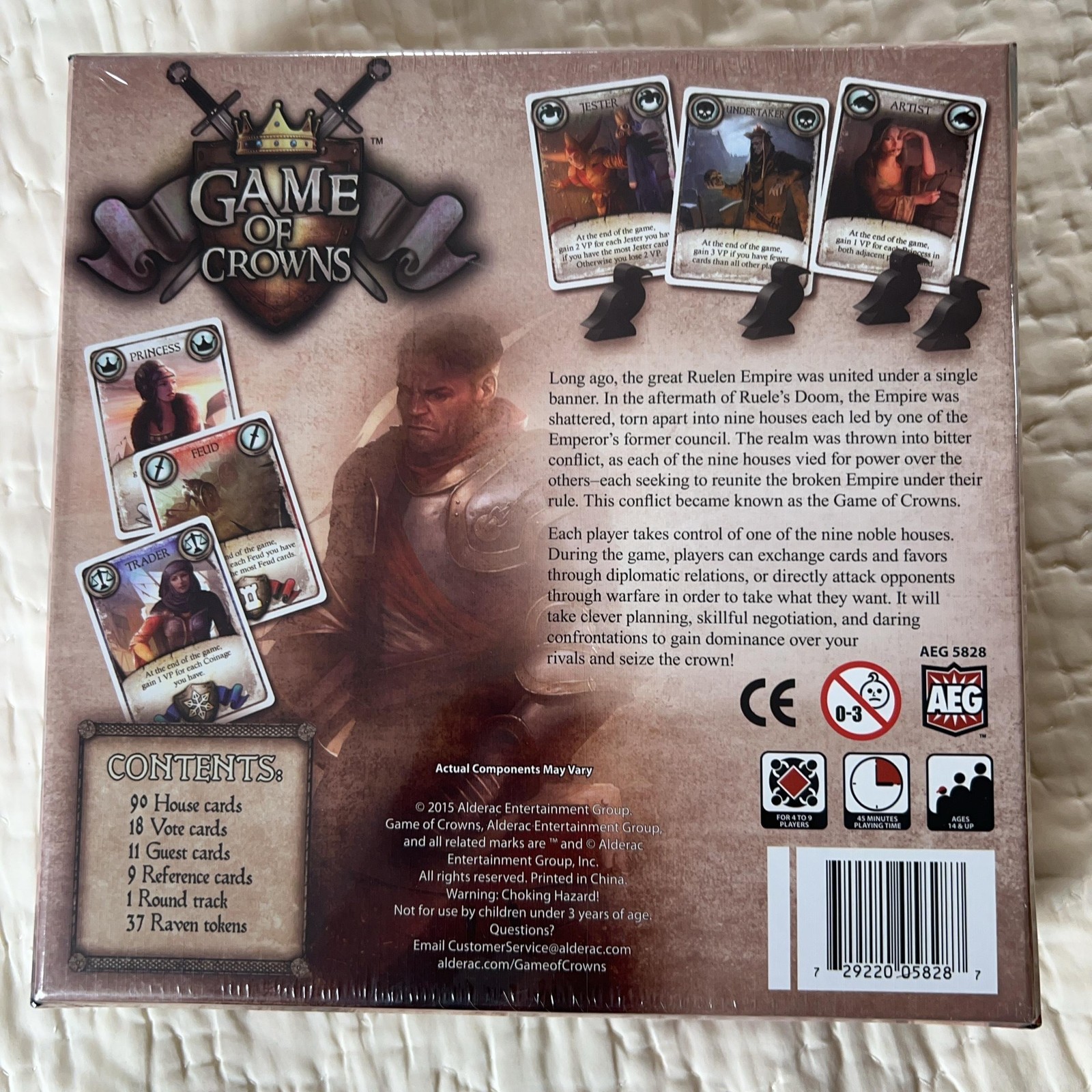 Alderac Entertainment Group Game Of Crowns Board Game 4-9 Players New Sealed