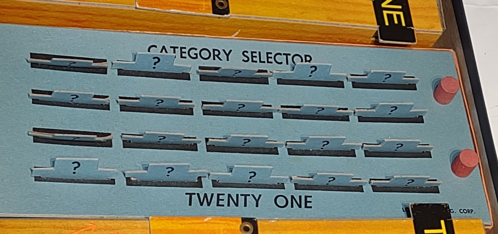 Vtg 1950s “Twenty One” TV Quiz Board Game-Lowell-Incomplete