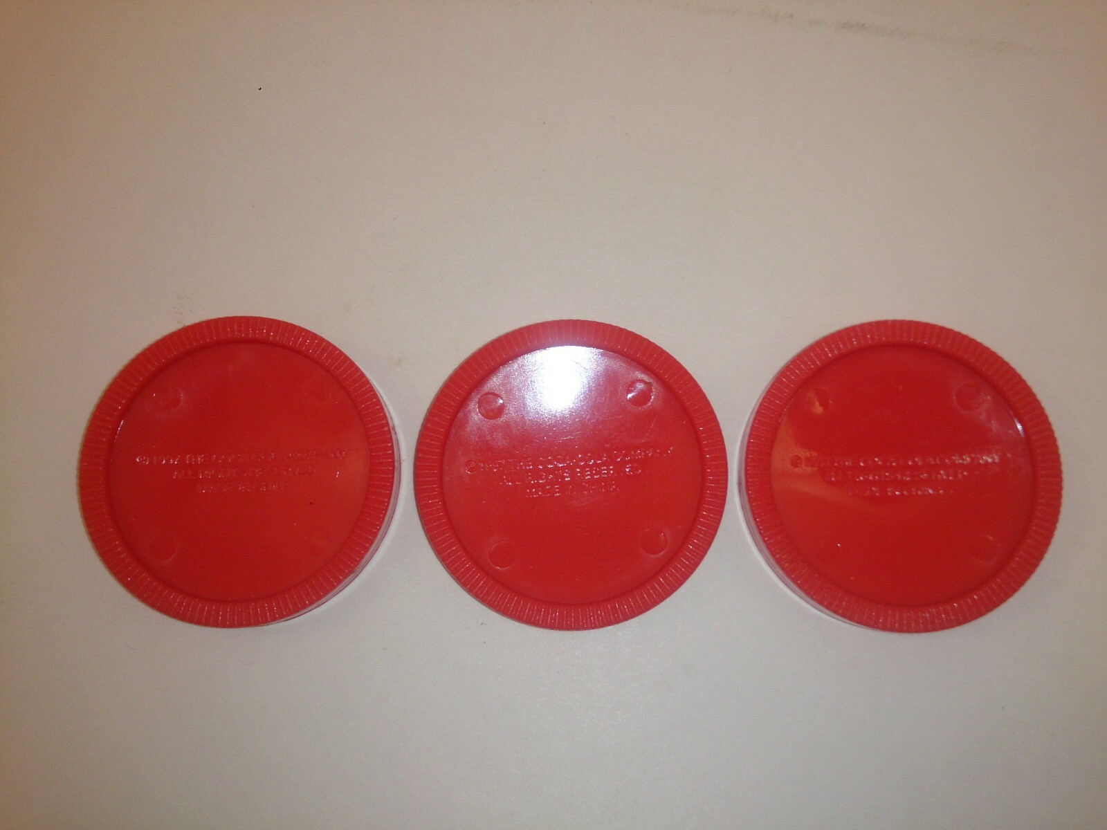 3 x Red Coca Cola Checkers Game Replacement Pieces Parts Checker