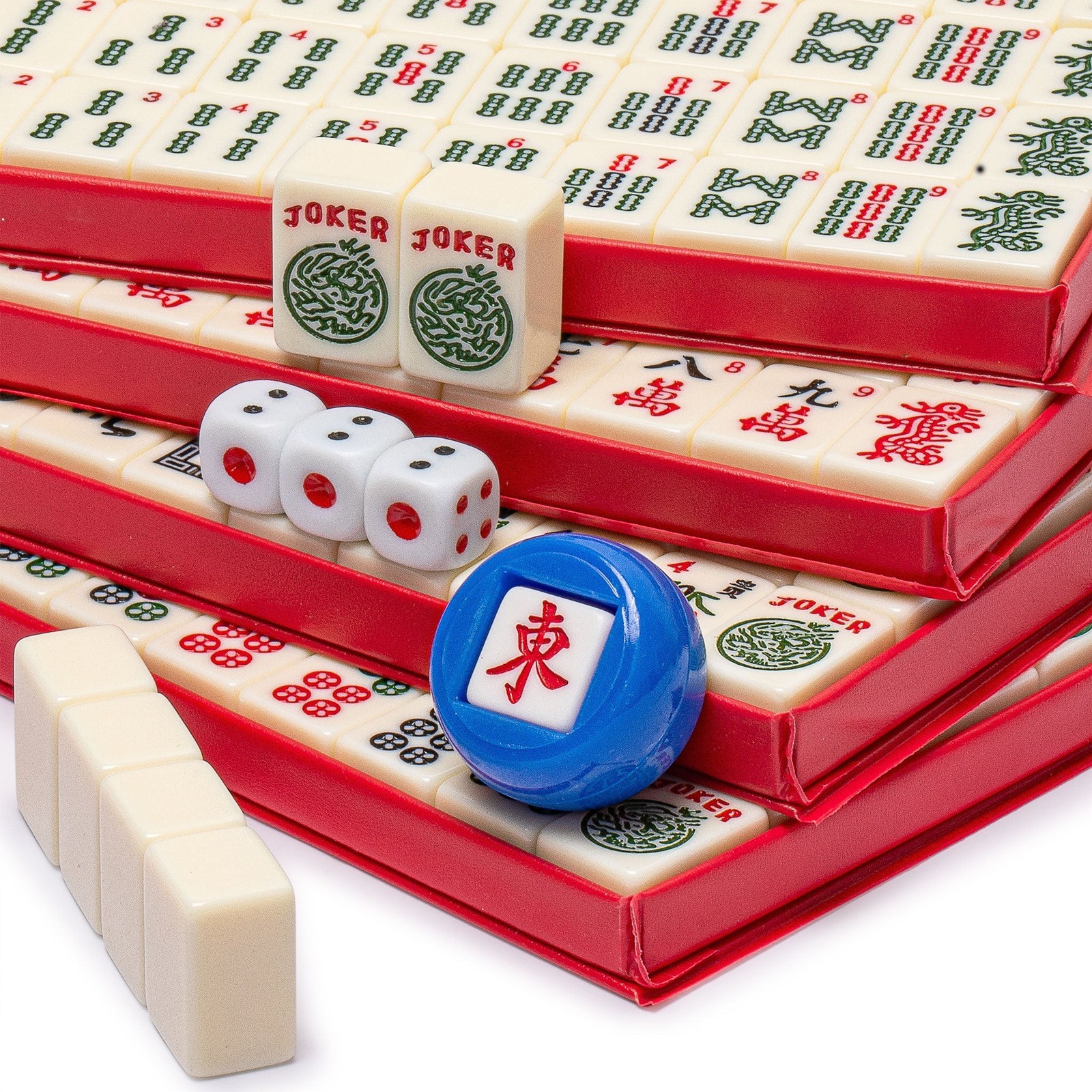 Mini American Mahjong Travel Set with Nylon Case, Racks, Wind Indicator and Dice
