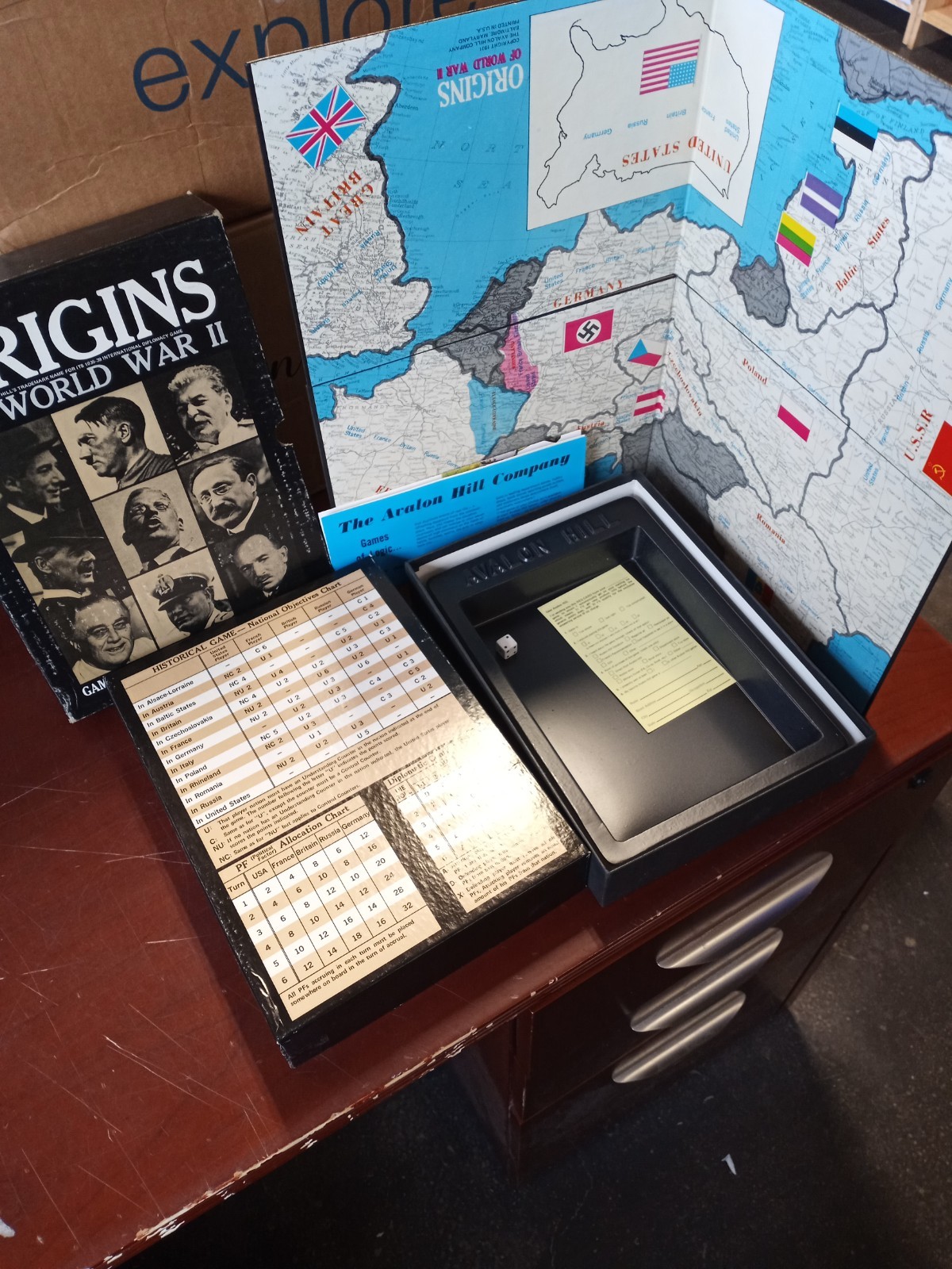 Origins of World War II 2 Board Game of International Power Politics 1971 Unpunc