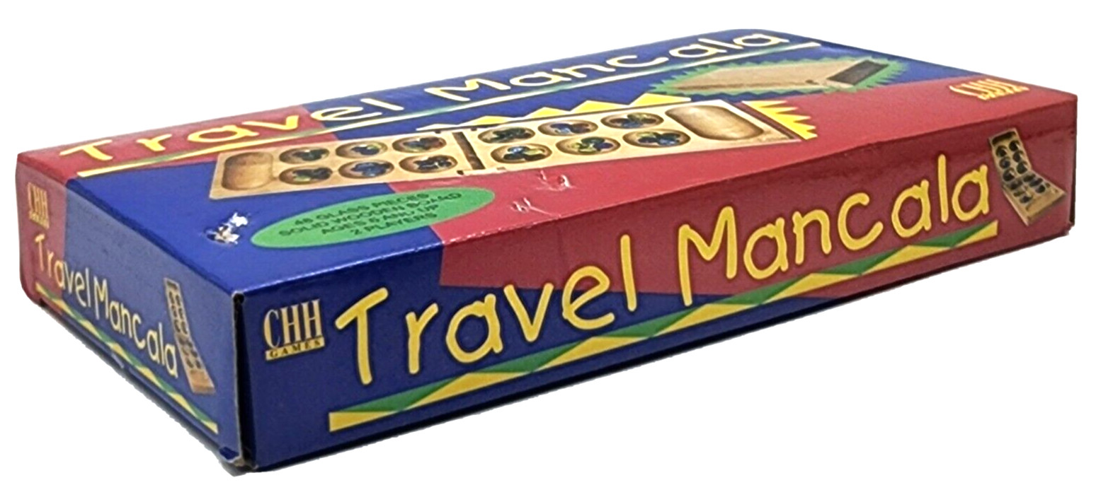 NEW CHH Travel Mancala Game Set – Folding Wood Board with Glass Stones