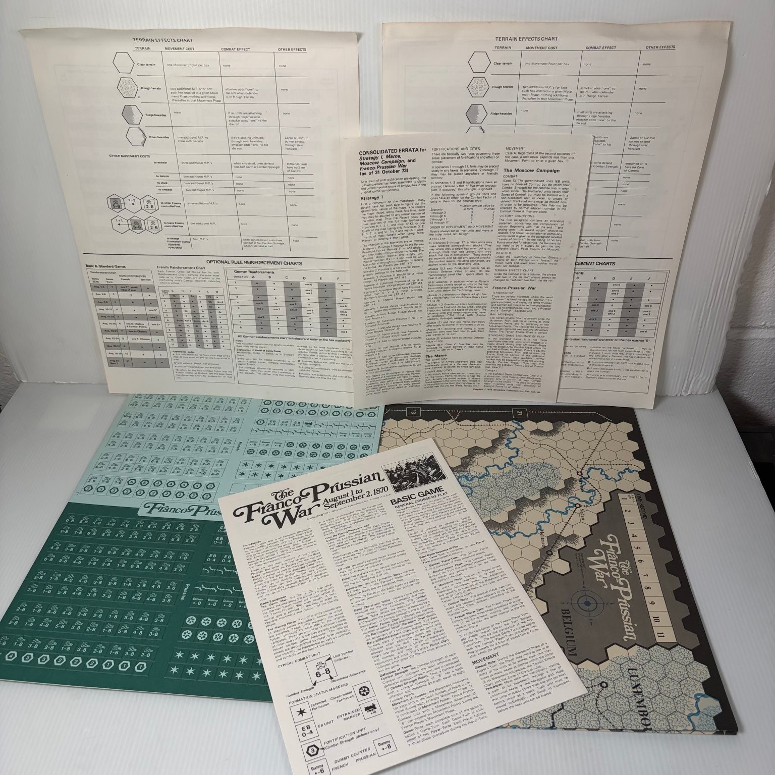 Franco-Prussian War SPI Wargame Board Game 2 Players 1970 Unpunched Unplayed