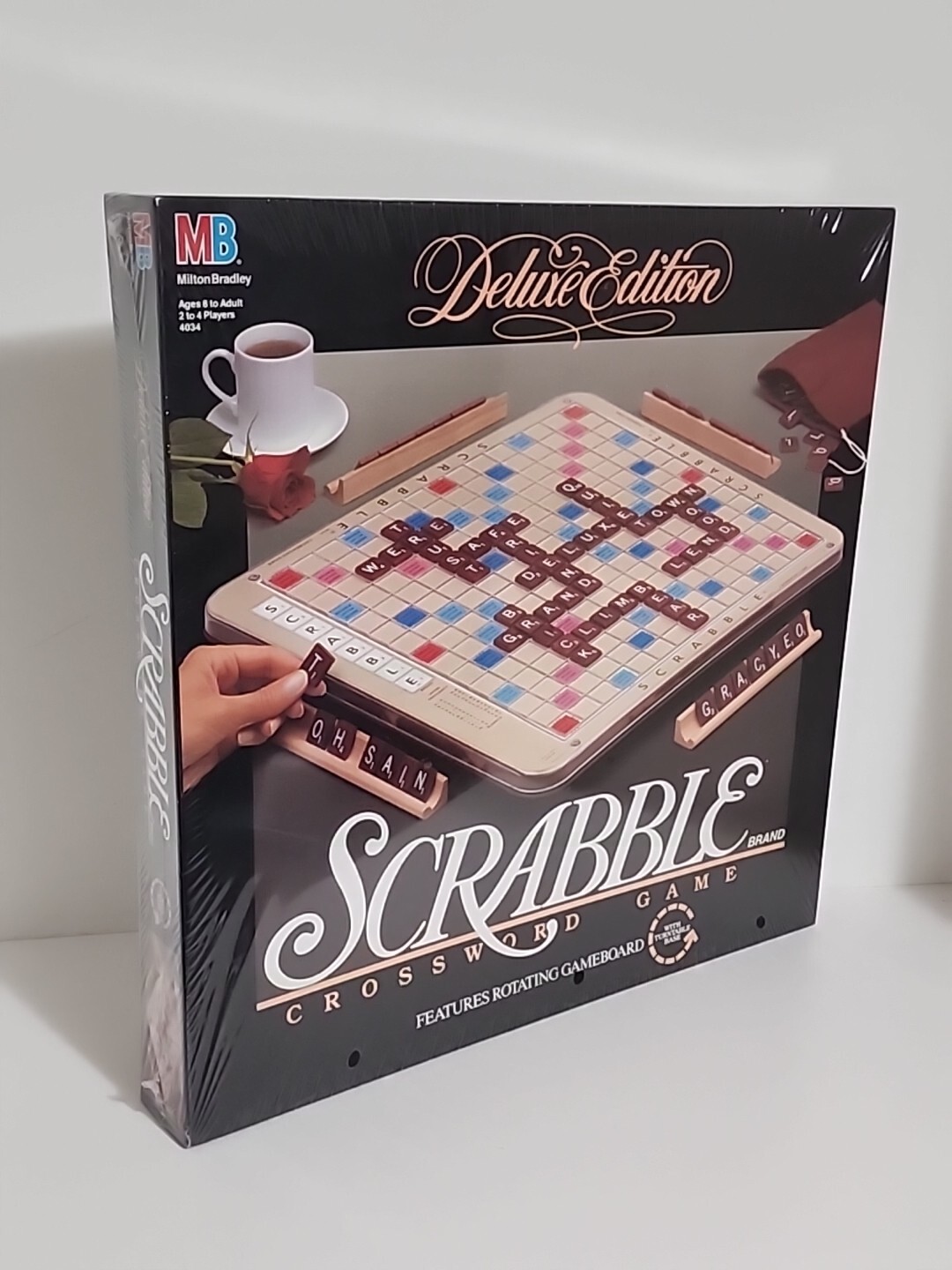 Scrabble Crossword Game Deluxe Edition Turntable 4034 1989 Milton Bradley Sealed