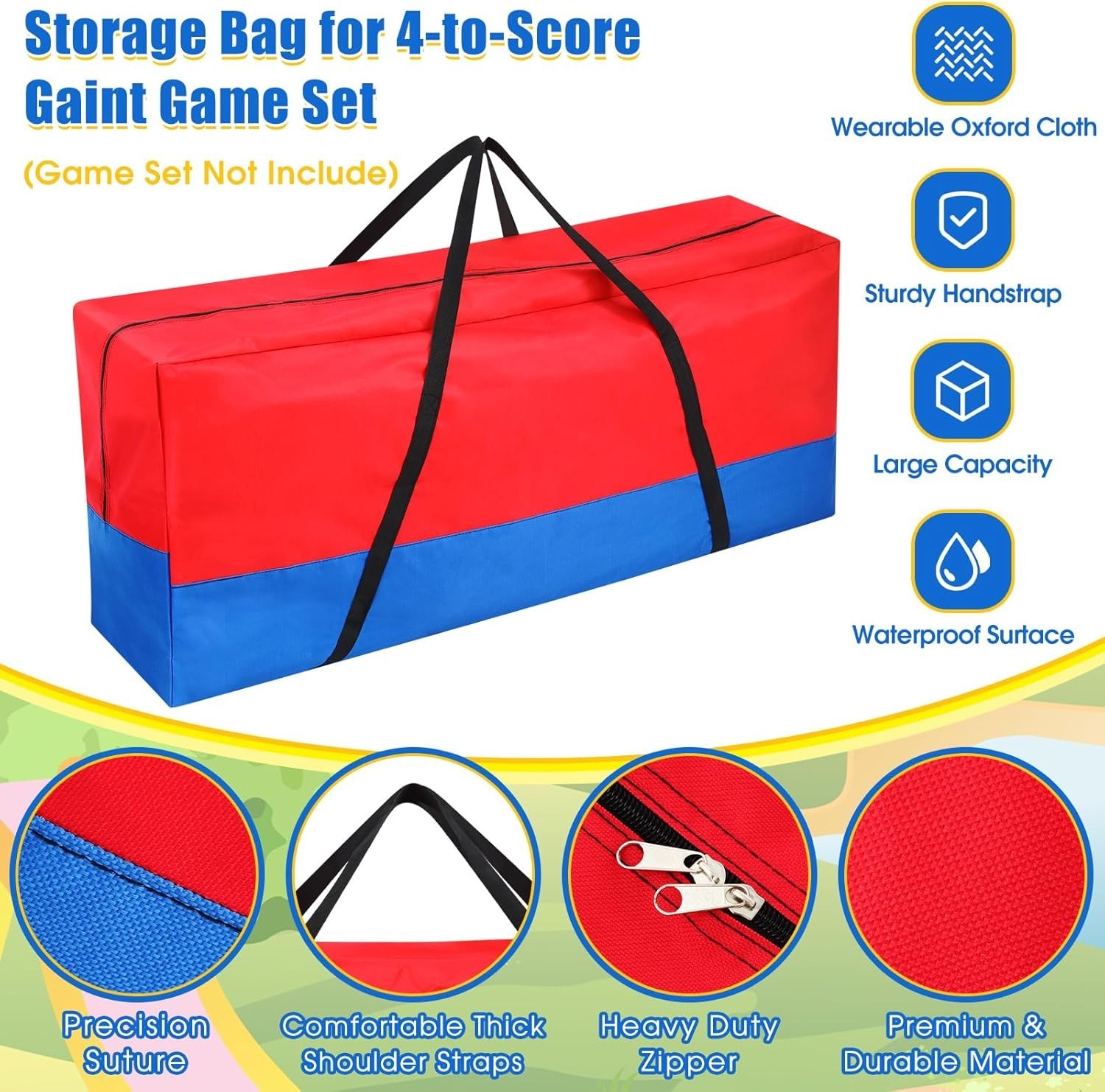 Giant 4 In a Row Game Carry and Storage Bag with Handle and Durable Zipper 47…